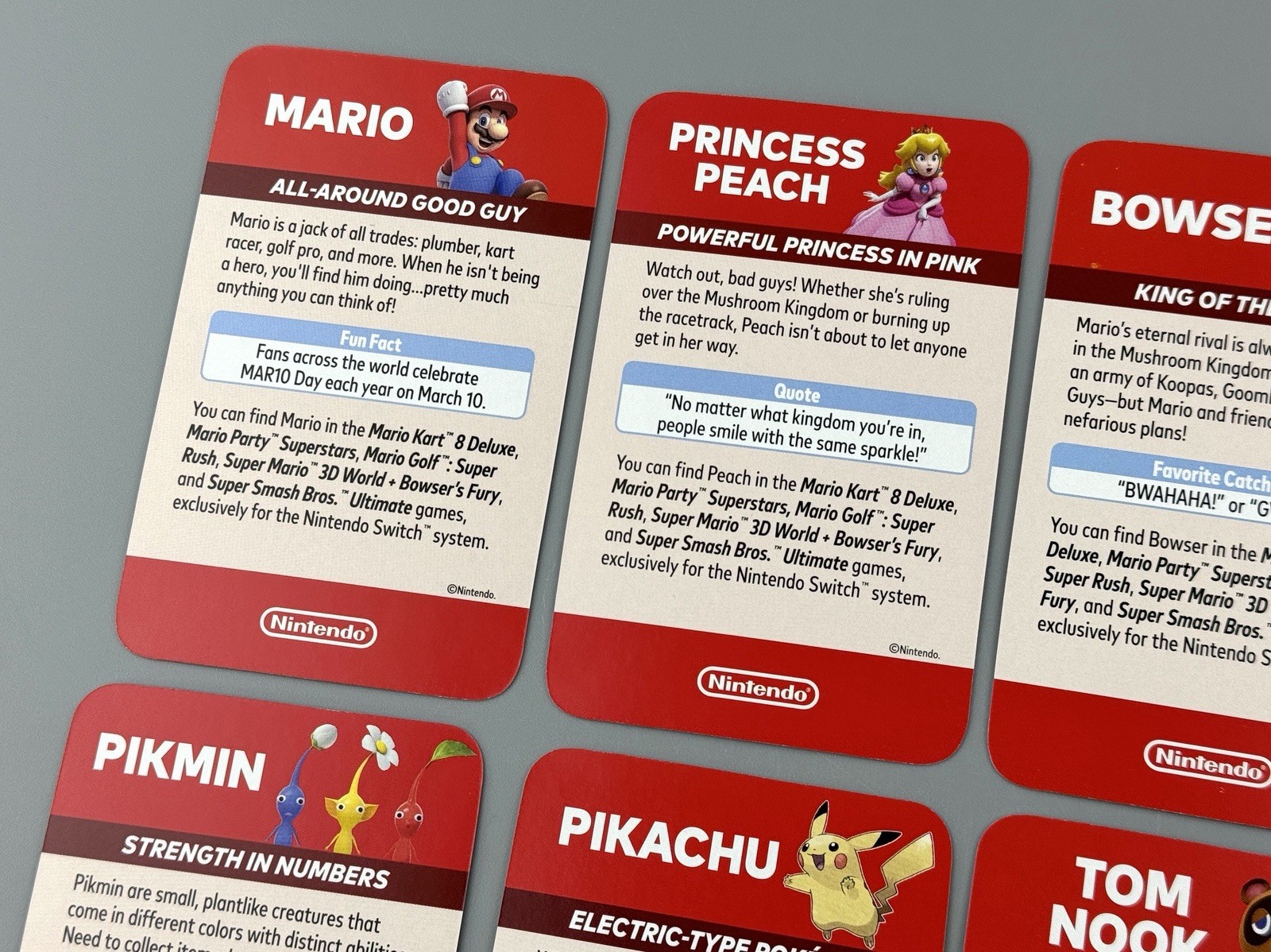Authentic Nintendo Switch Character Card Set Limited Promotional Promo 2023