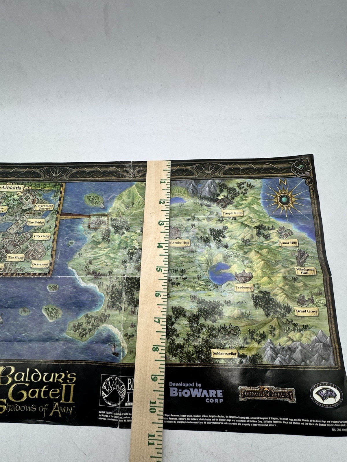 OEM Baldur’s Gate II Shadows of Amn Map Poster ONLY