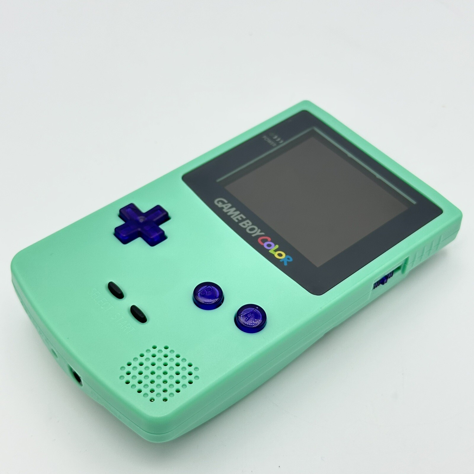 Nintendo Game Boy Color GBC Backlit IPS Mod Console System Teal Seafoam & Purple