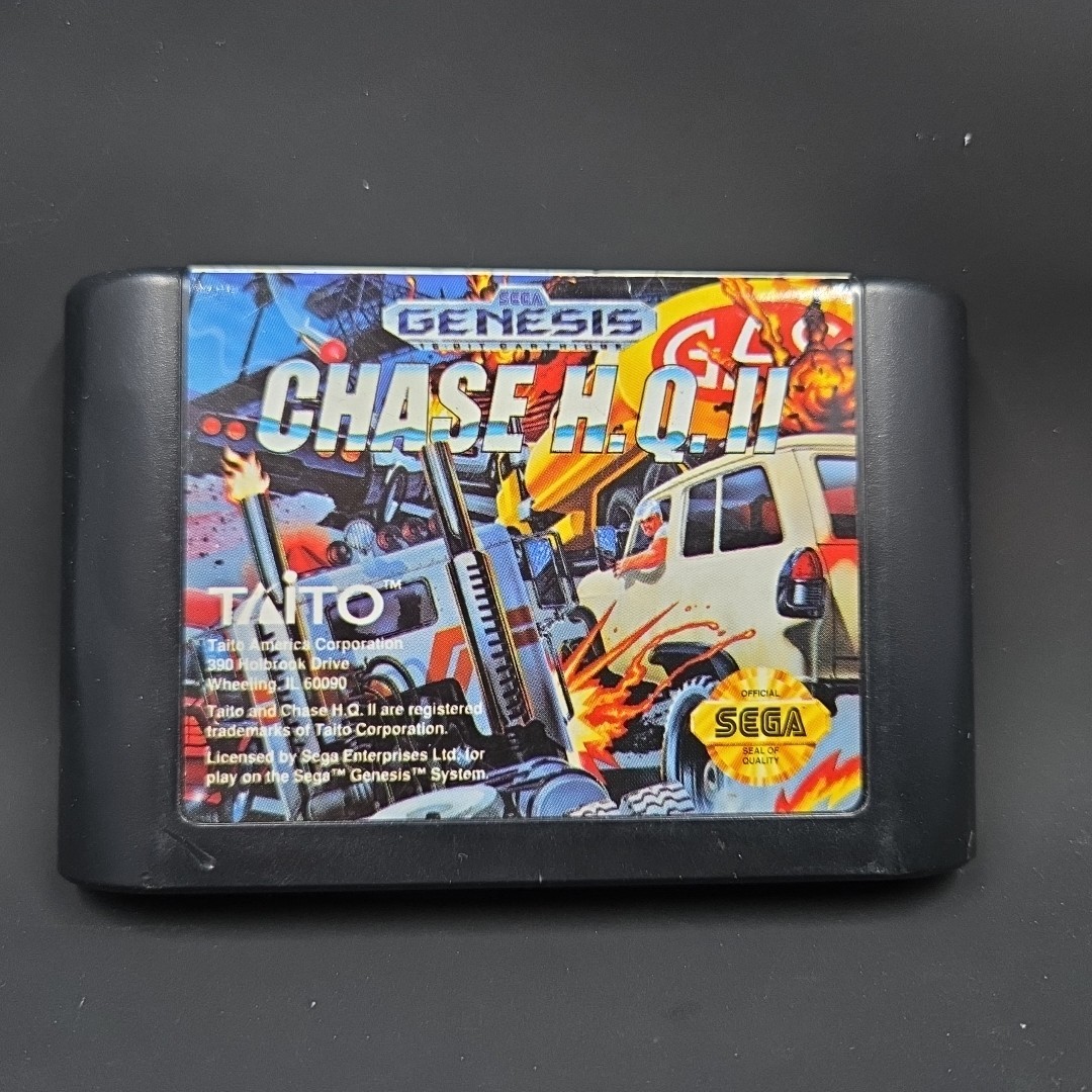 Chase H.Q. II (Chase HQ 2) (Sega Genesis, 1993) Authentic Game Cartridge + Case
