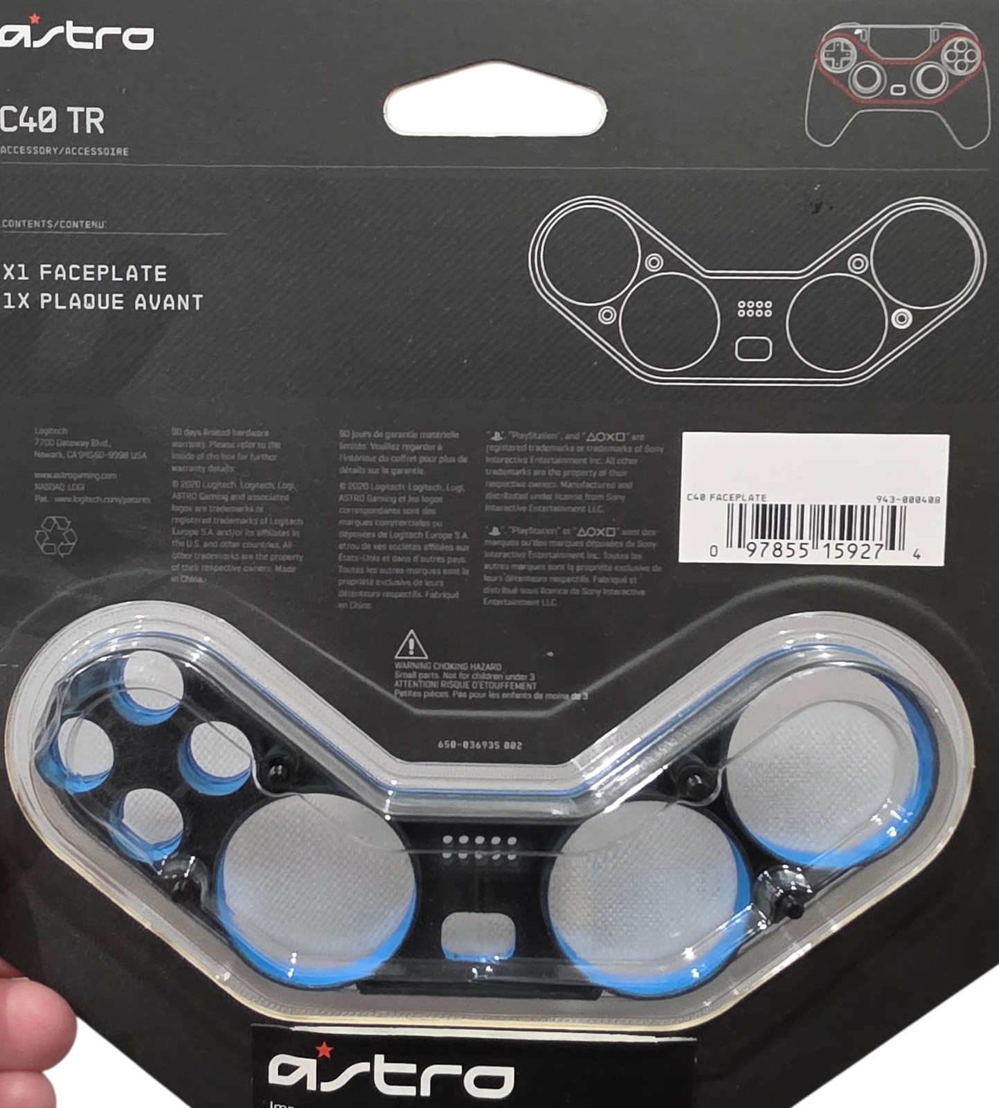 Replacement Faceplate for Astro C40 TR PlayStation 4 Controller – Blue