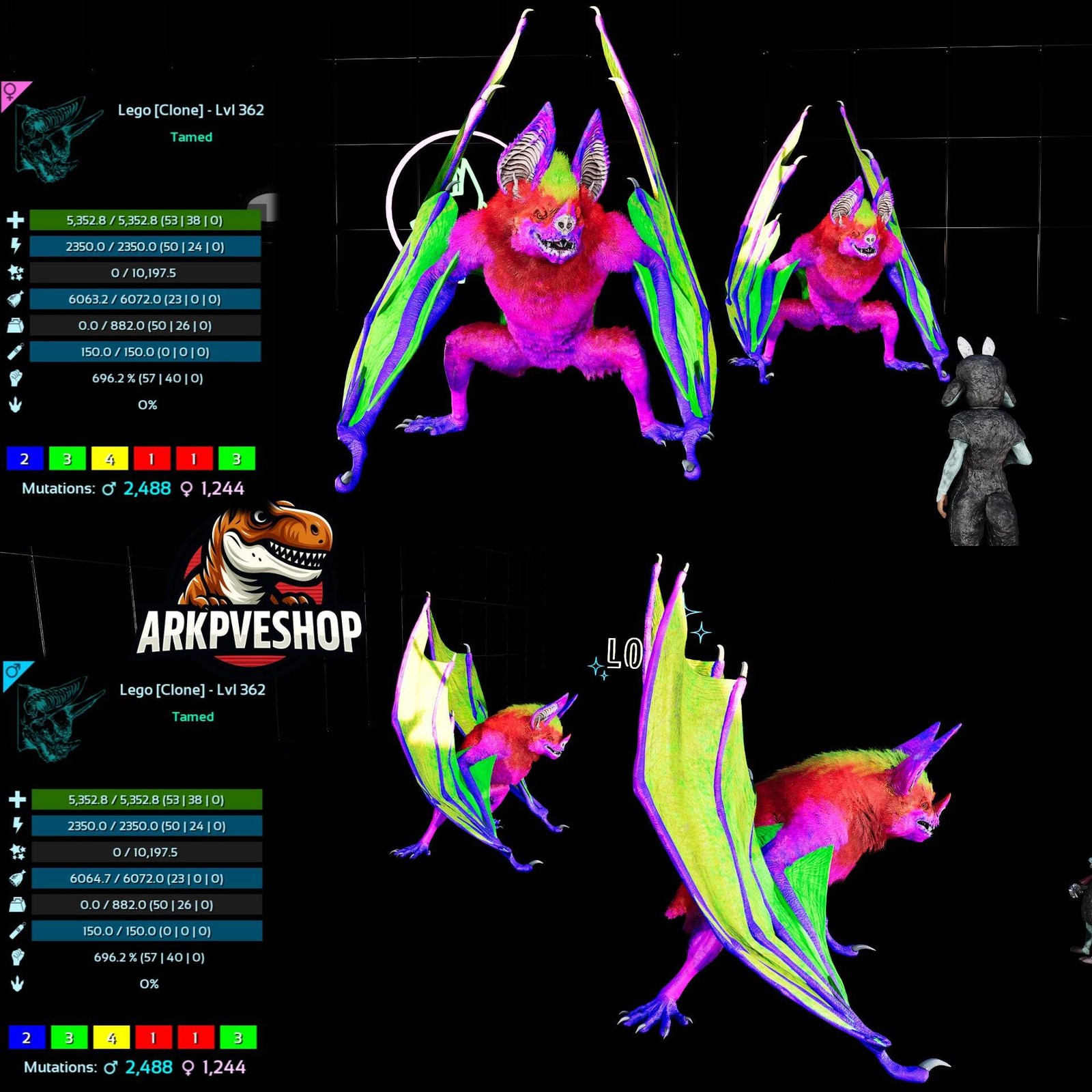 Desmodus Lvl362 696Melee Clone ASA PVE 🦖ARK Survival Ascended