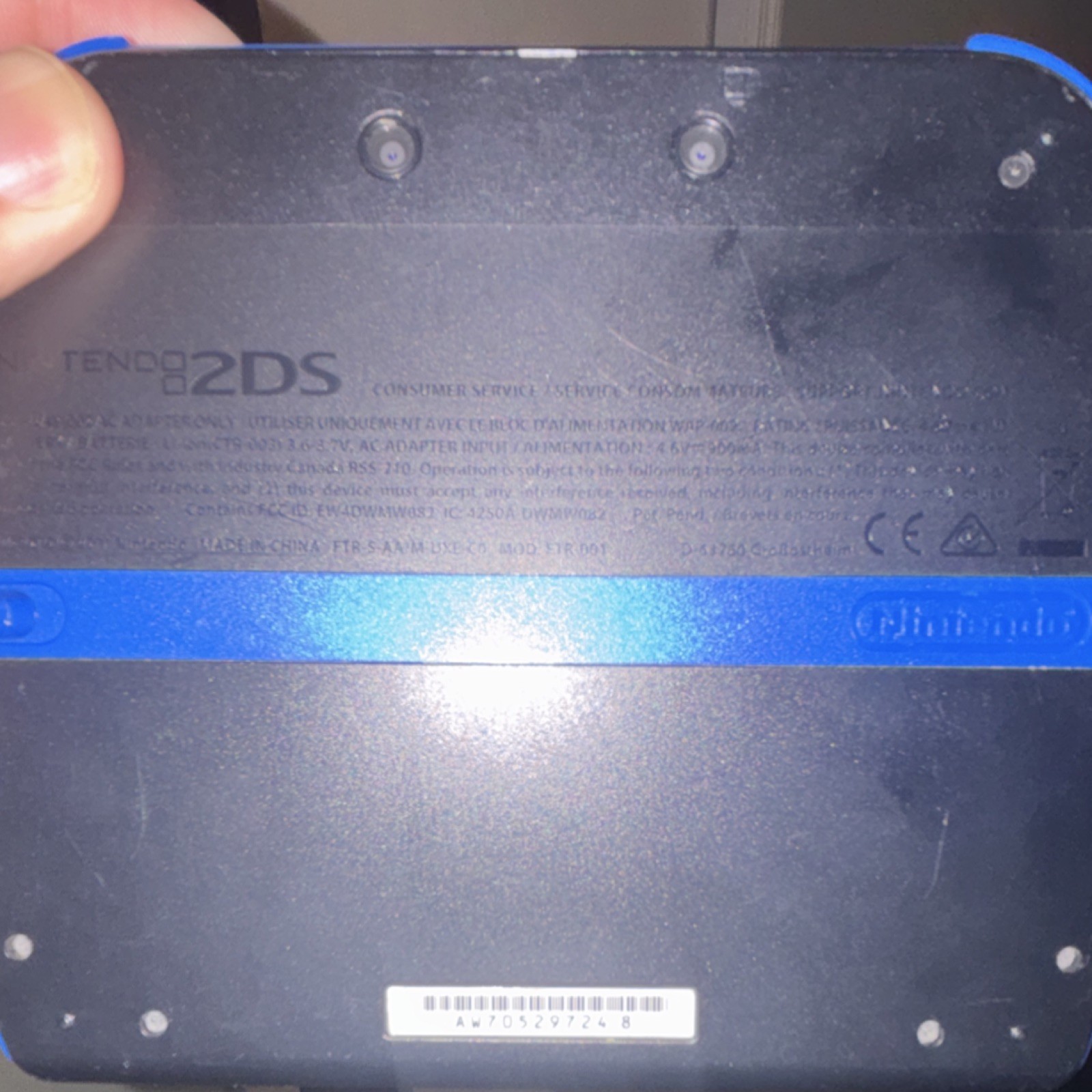 Nintendo 2DS Black Blue Handheld Console Wi-Fi Internet Browsing FTR-001