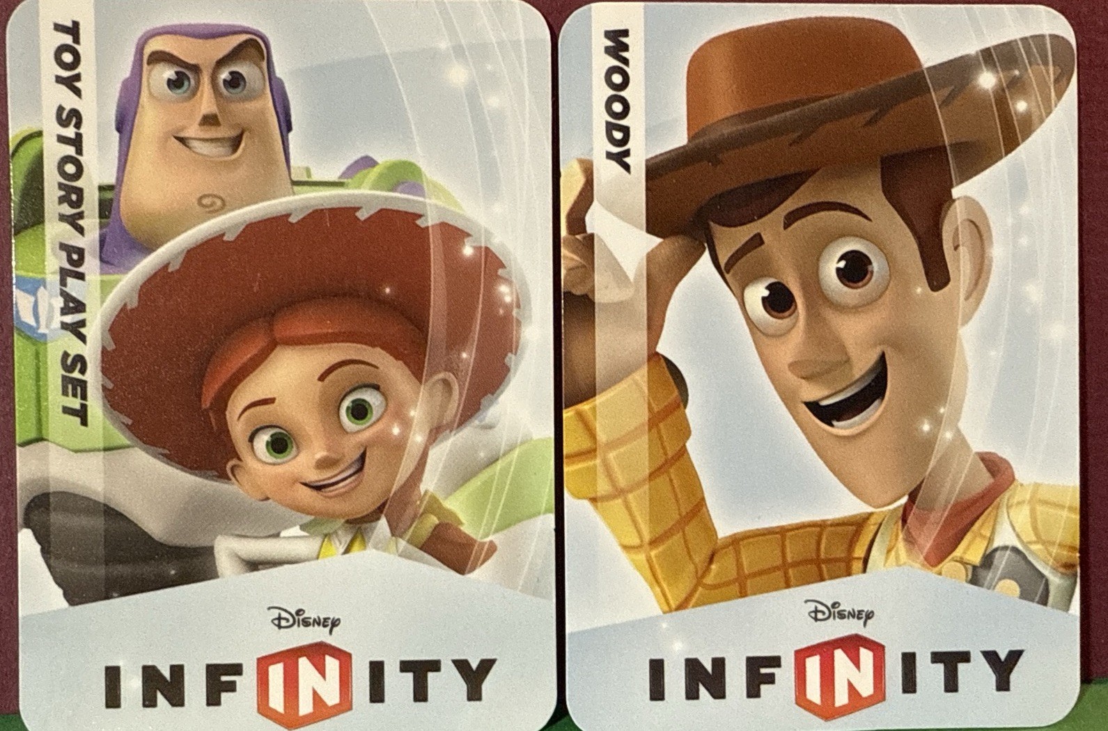 Toy Story-Woody,Jessie,Buzz Figures, Crystal+2 Collectible Cards-Disney Infinity