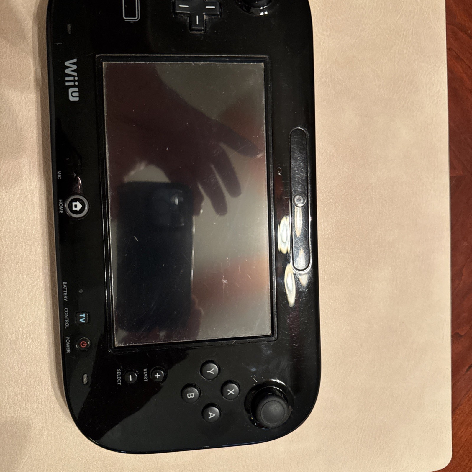 Nintendo Wii U Black Gamepad Untested No Charger