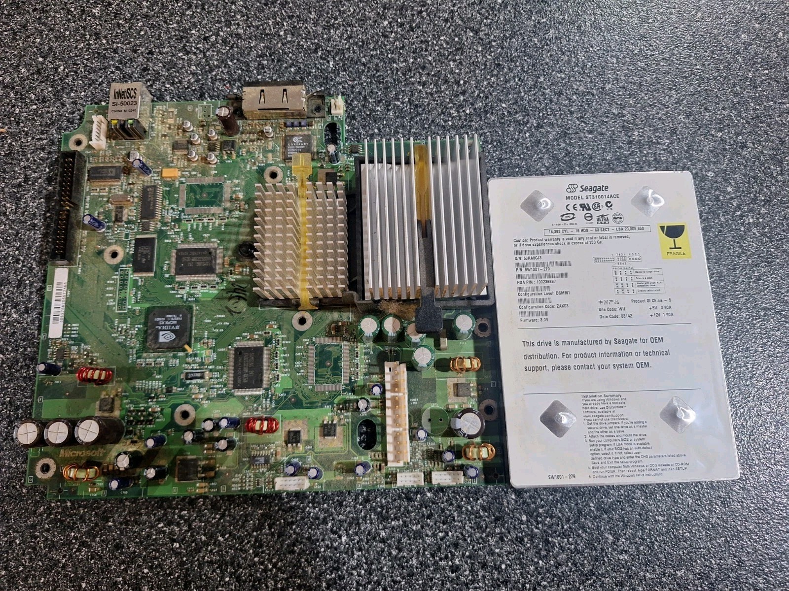 Original Xbox Console Motherboard V 1.1 Replacement 12 Pin Hard Drive HDD TESTED
