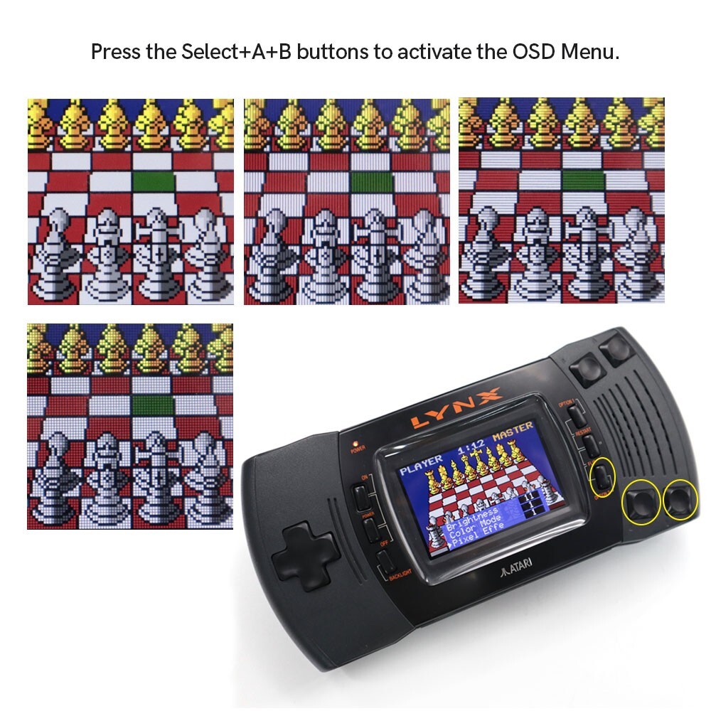 3.5 Inch Hight Light IPS LCD Screen 720P HDMI TV Output Kits For ATARI LYNX Ⅱ/2