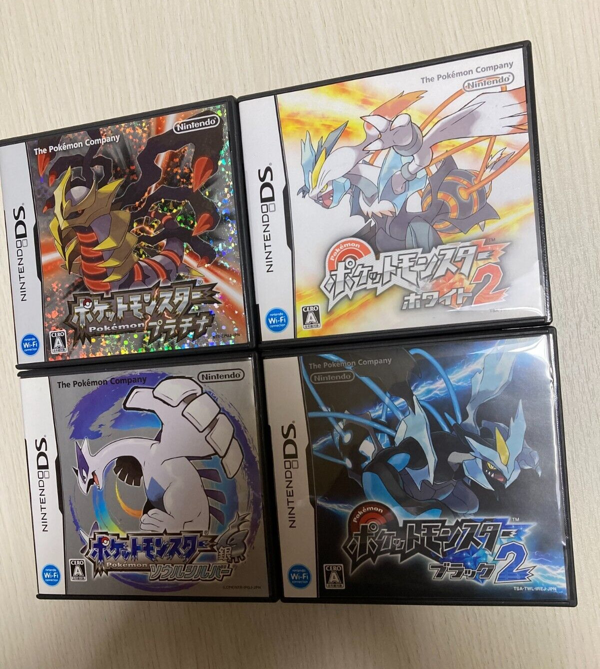 Pokemon Soul Silver Black 2 White 2 Platinum set / Nintendo DS NDS / Japanese