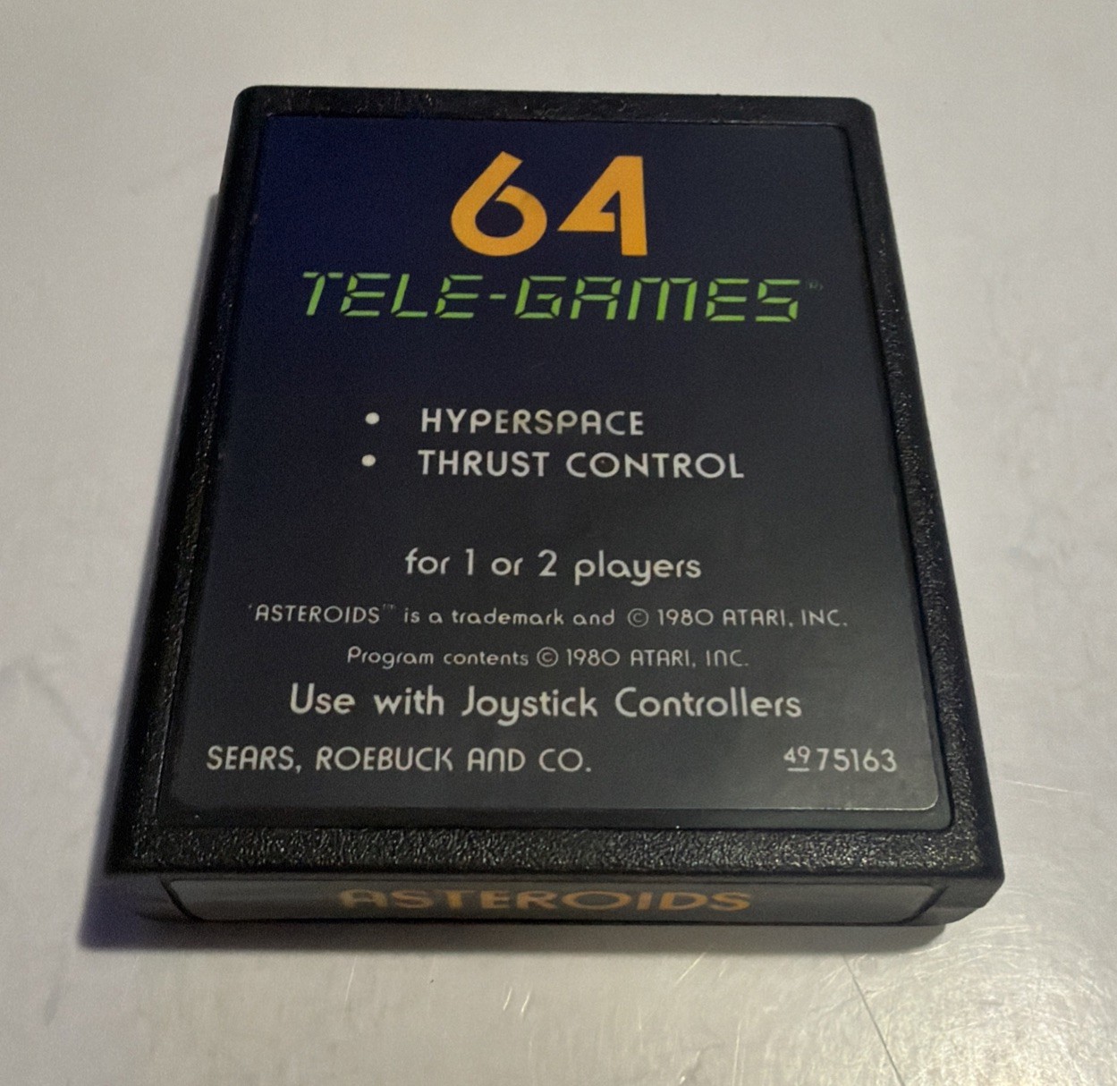 Asteroids 64 Tele-Games (Atari 2600, 1981) Cleaned & Tested (D025)