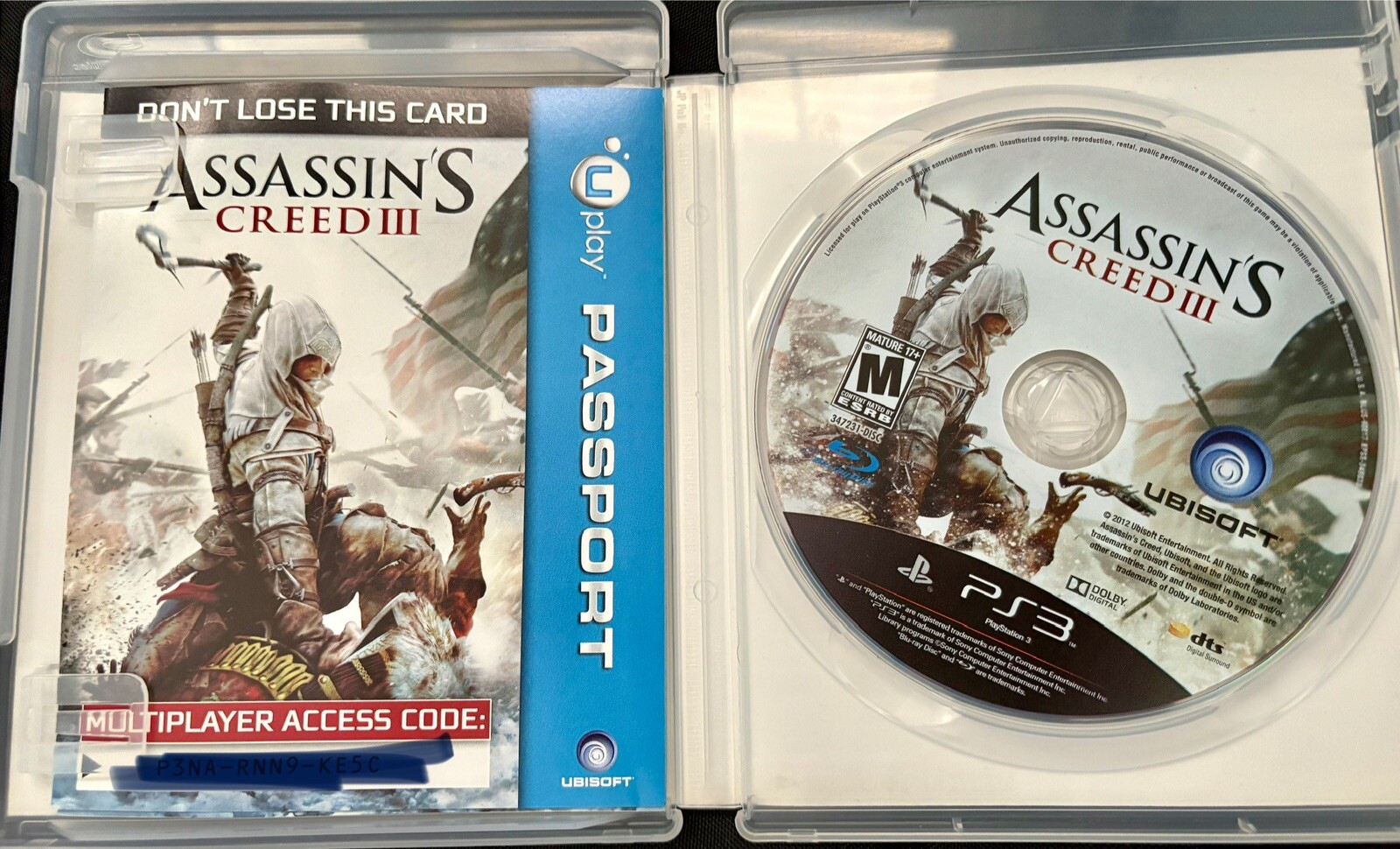 Assassin’s Creed III 3 PlayStation 3 PS3 2012 Complete Tested & Working