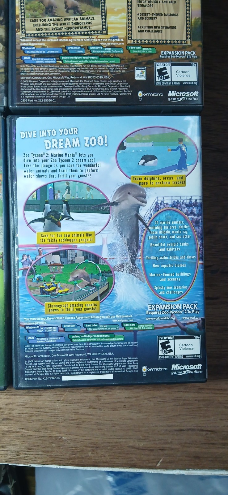 4 – PC Games – Zoo Tycoon 2 – Endangered Species – Marine Mania -Extinct Animals