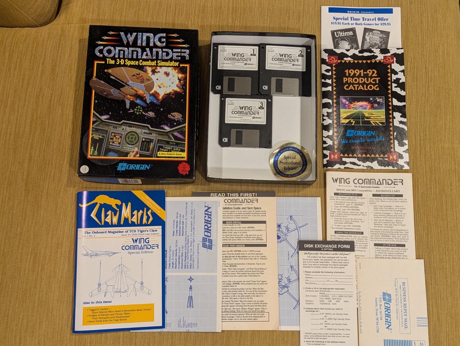 Wing Commander 1990 Origin IBM PC 5.2″ Floppy CIB