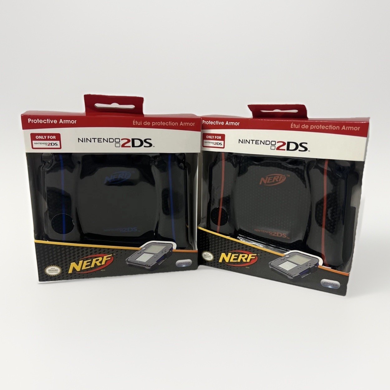 2 Pack! New Blue, Red & Black Nerf Armor Case Grip Handle – NINTENDO 2DS