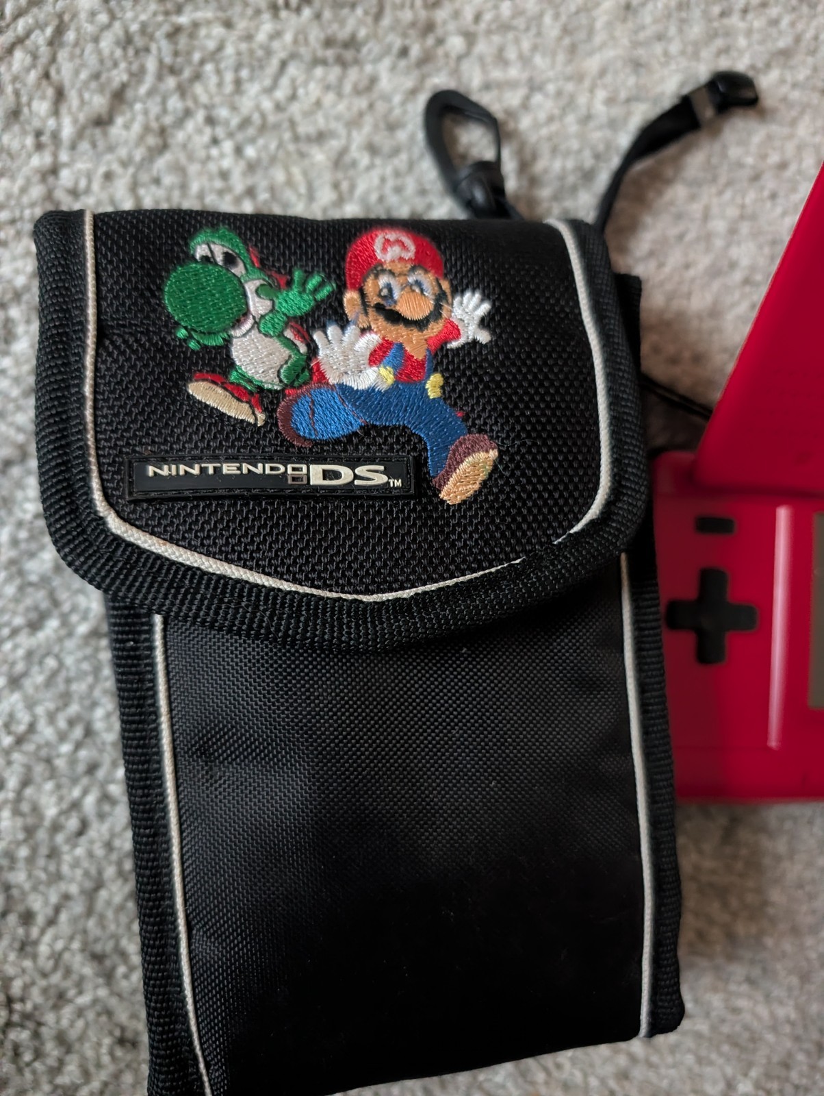Nintendo DS Red/Black Tested And Working With Carrying Case, No Charger/ Stylus
