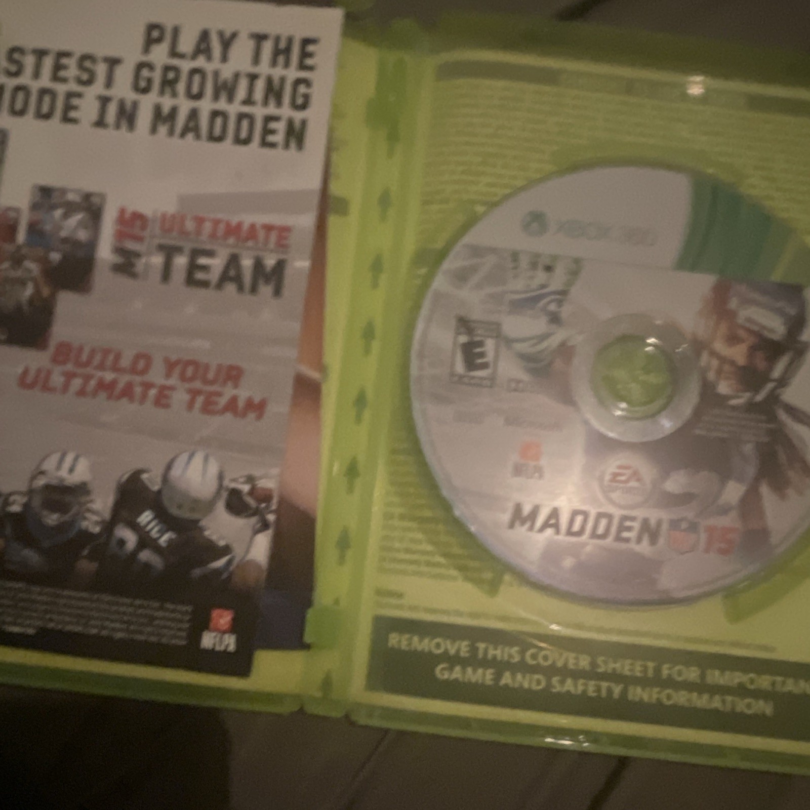 EA Sports Madden NFL 15 Microsoft Xbox 360 Sports Game E Kinect Compatible Case