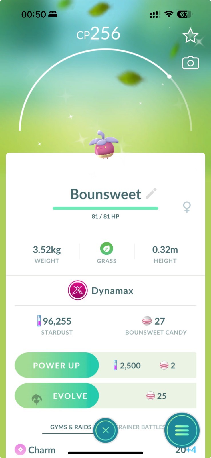 Shiny Dynamax Bounsweet – Trade 20kstardust – Registered shiny already require