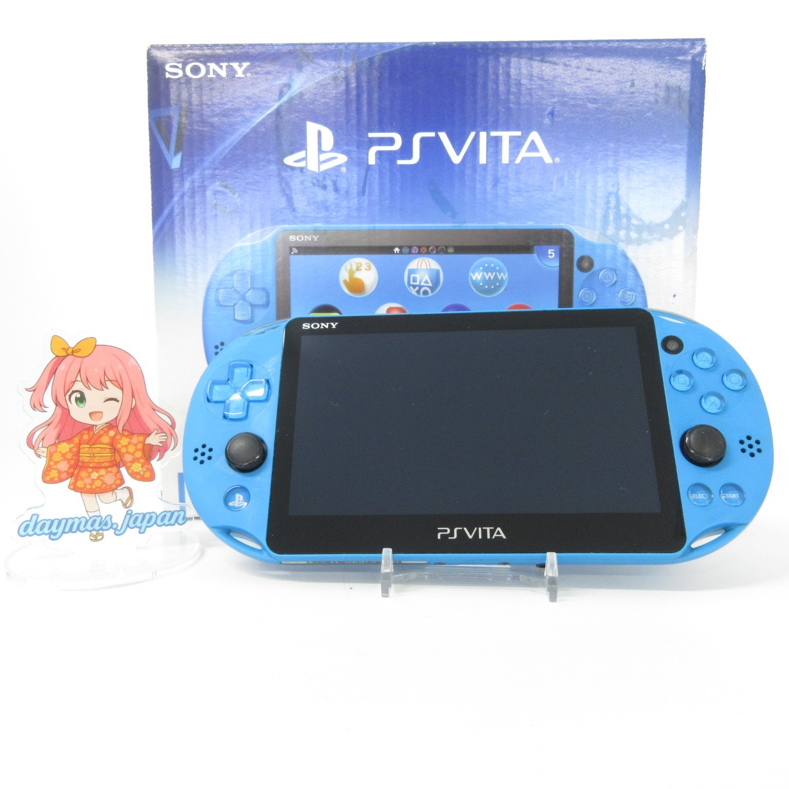 【Near Mint】Sony PS Vita PCH-2000 Aqua blue Wi-Fi Model Console #RET08/0704/05