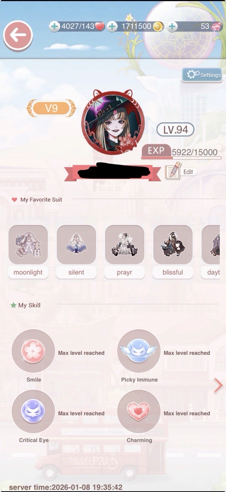 2018 Love Nikki Dress Up Queen Account V9 LVL 94 UNLOCKED 34% SUITS RARE
