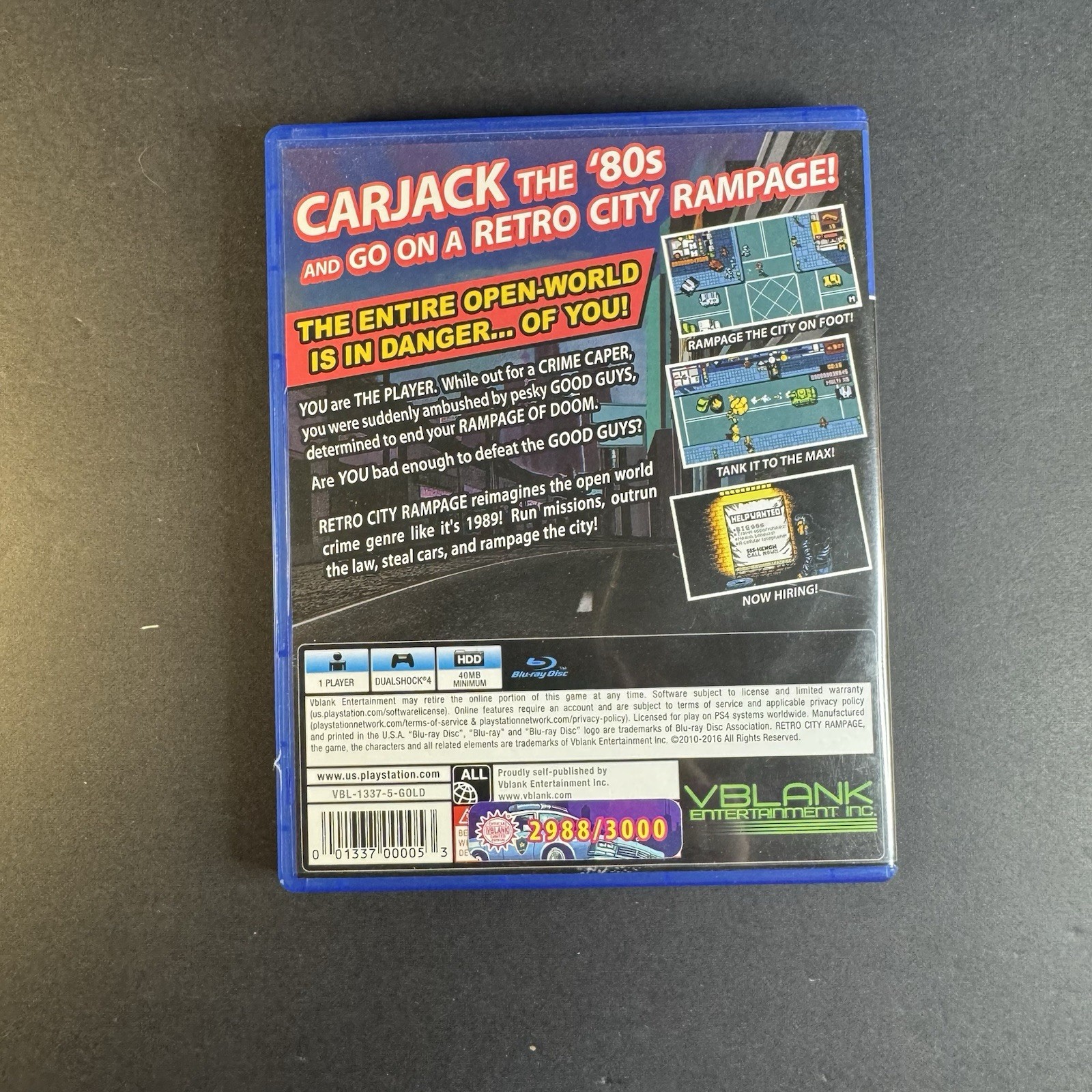 Retro City Rampage DX Limited Gold Title – PlayStation 4 PS4 – Tested