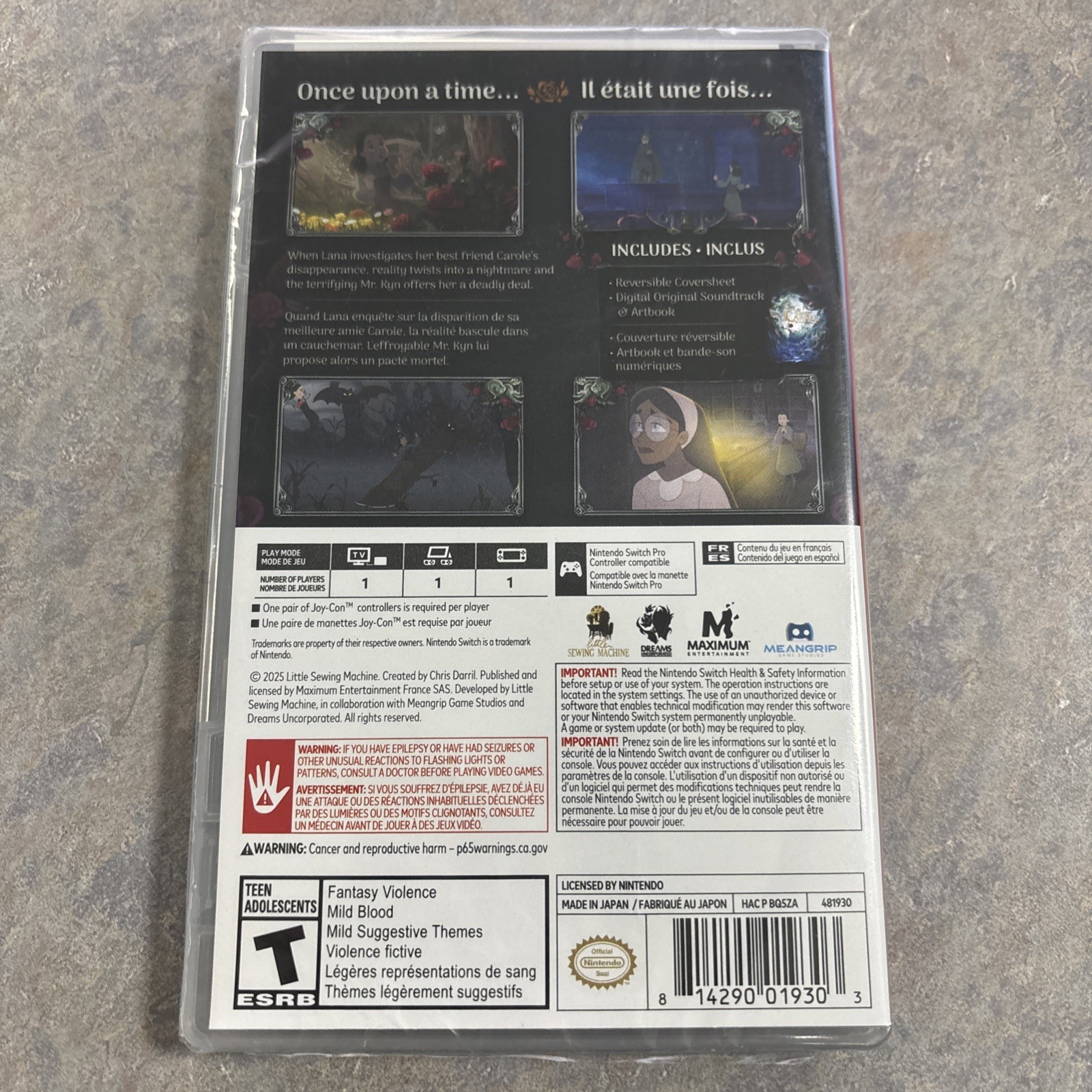Bye Sweet Carole Nintendo Switch 2025 Physical adventure horror game NEW SEALED
