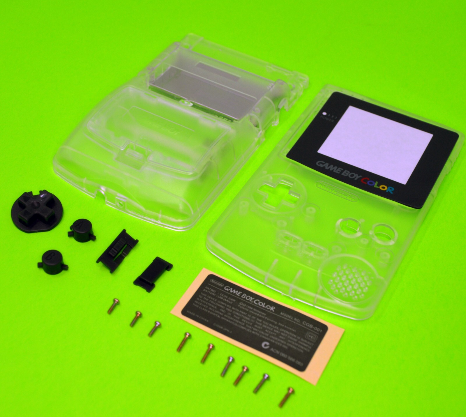 Clear Replacement Housing for Nintendo Game Boy Color Lens GBC Shell Transparent