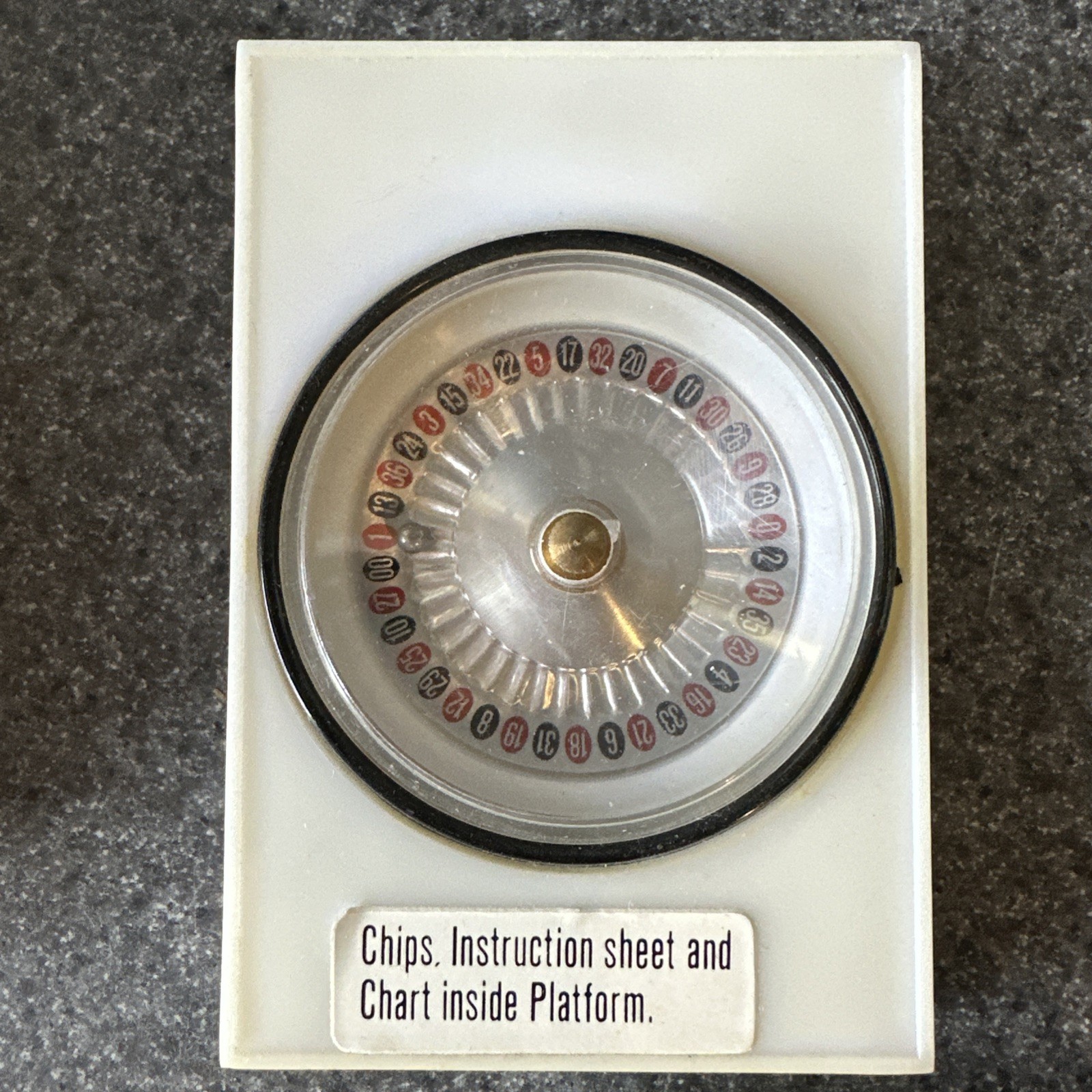 Vintage Mini Roulette Wheel Game With Chips, Instructions And Board Hong Kong