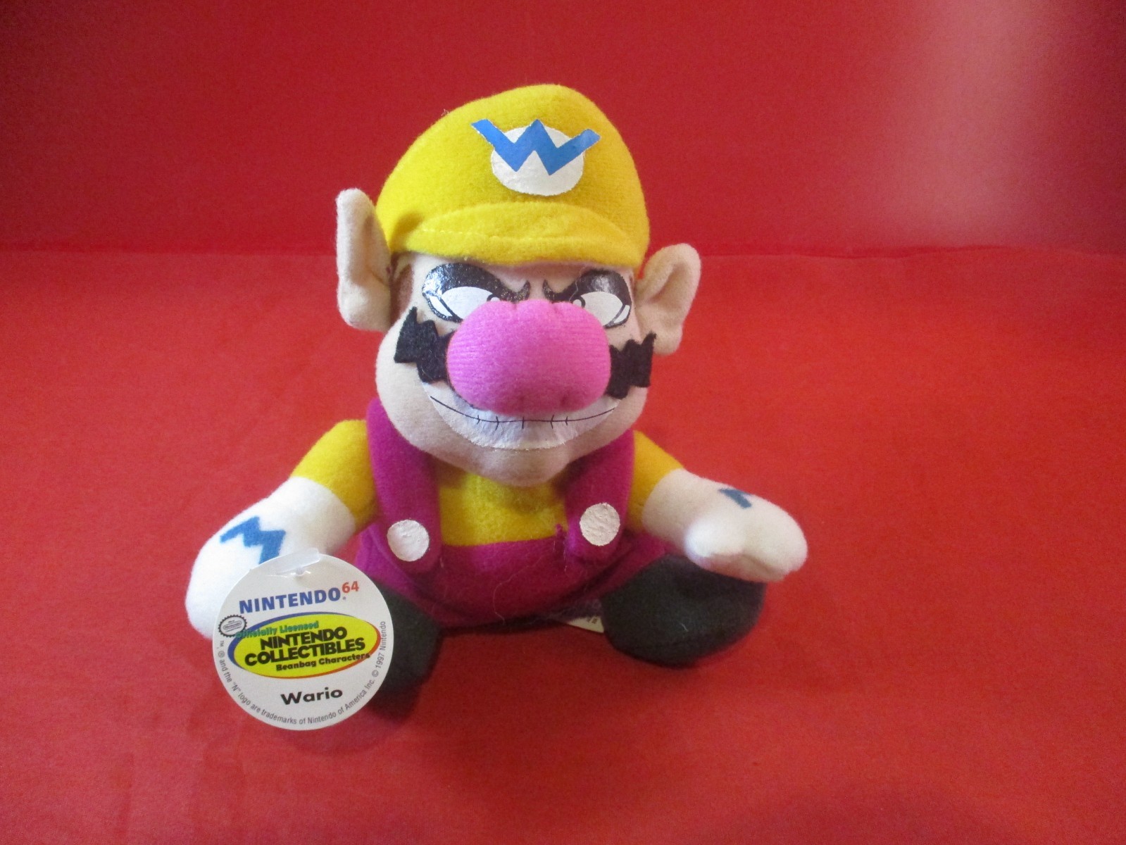 Wario Nintendo 64 N64 Plush Stuffed Animal Beanbag Figure BD&A w/Tags!