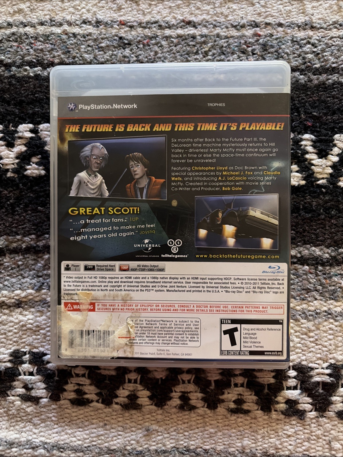 CIB Back to the Future (Sony PlayStation 3 PS3, 2011) Complete *TESTED*