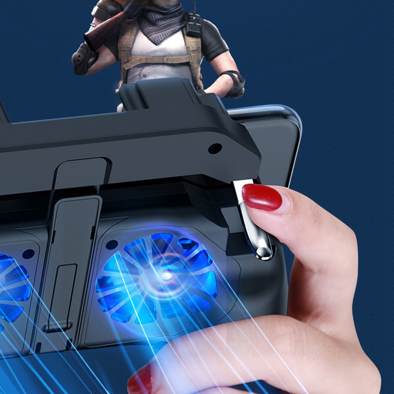 Dual Cooling Fans Mobile Phone Game Controller Gamepad With 5000mAh Battery ZAIK