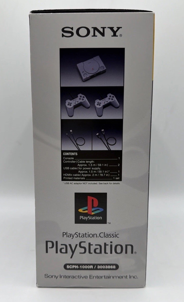 Sony PlayStation Classic Gray Console w/2 controllers, 20 games HDMI & Power Cor