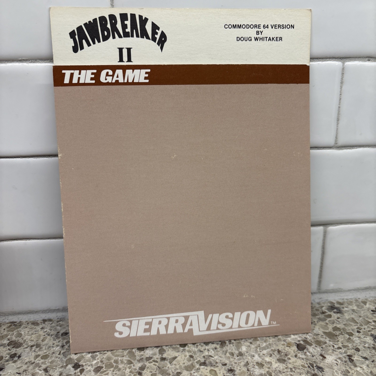 Jawbreaker Cartridge Sierra On-line Inc With Manual Commodore 64 RARE!!!