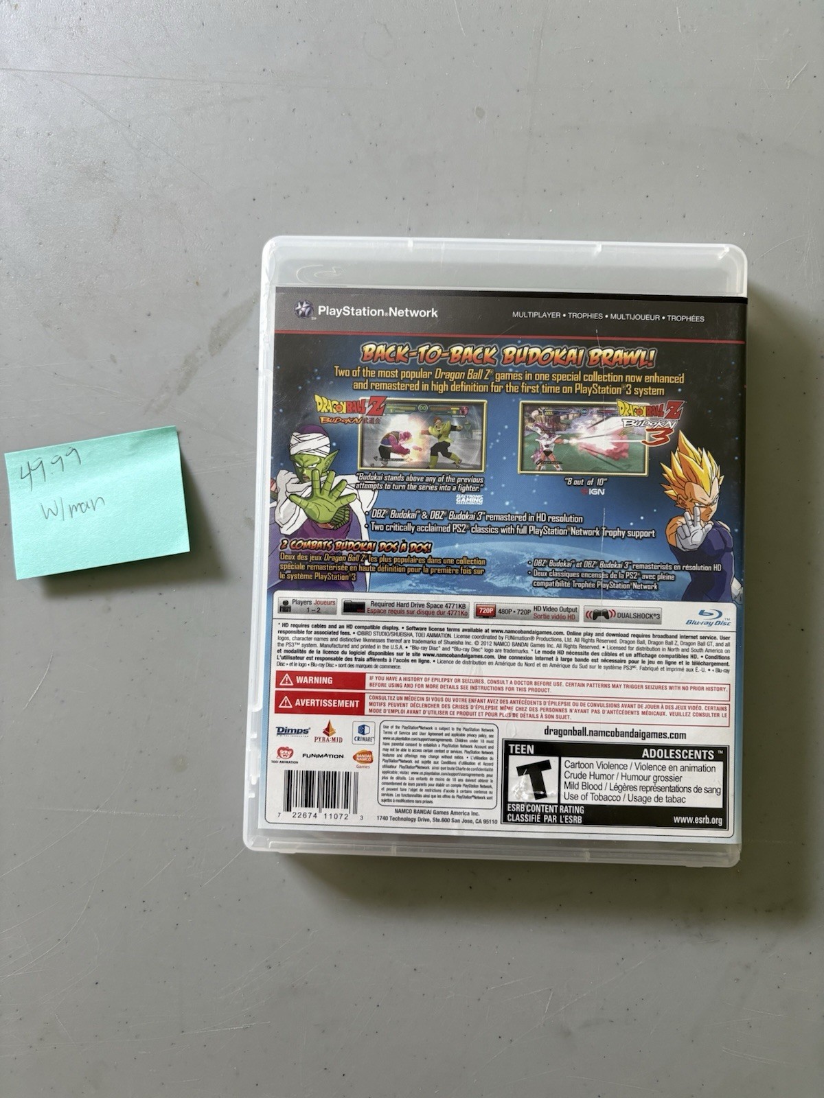 Bandai Dragon Ball Z: Budokai HD Collection (PS3) CIB NTSC-U/C T-Teen