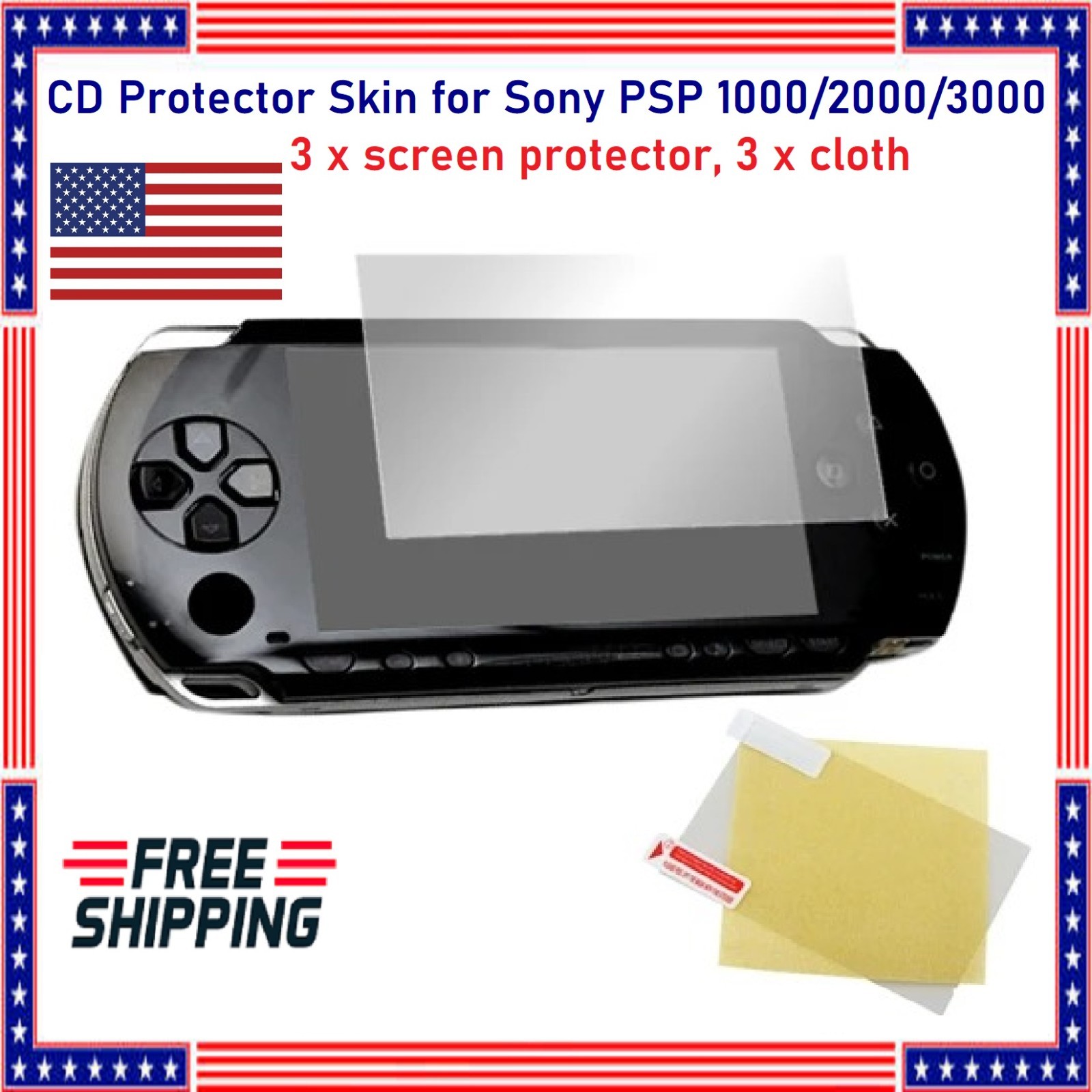 FILM LCD Screen Protector for PlayStation Portable PSP 1000/2000/3000 Console US