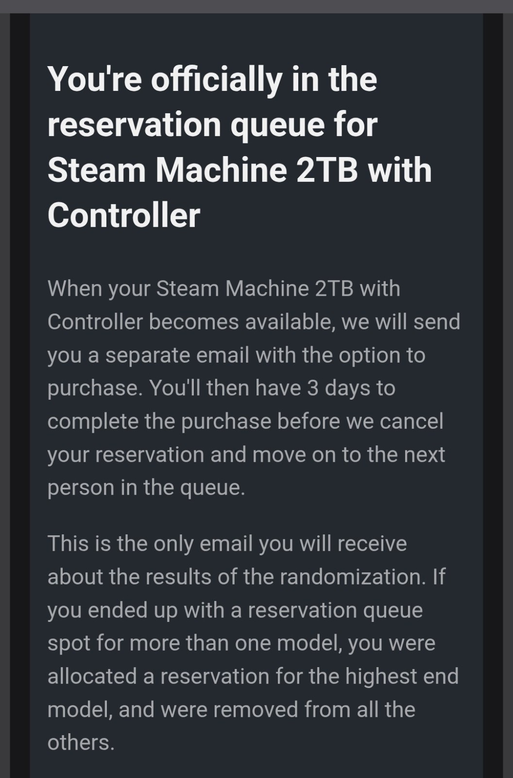 Presale Steam Machine 2TB Console w/ Controller – Black, 2 TB Storage Capacity