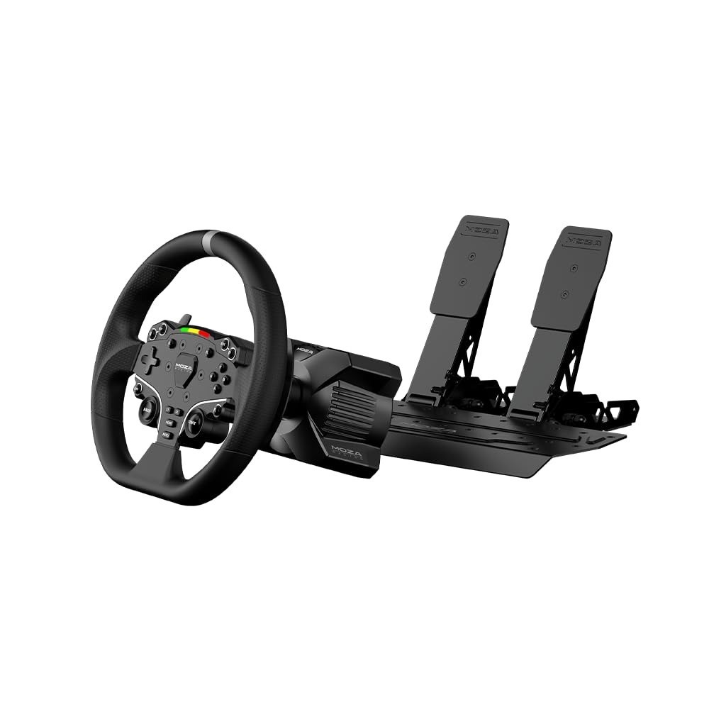 Direct Drive Racing Wheel & Pedal Bundle for PC with Table Clamp, Steering Wheel