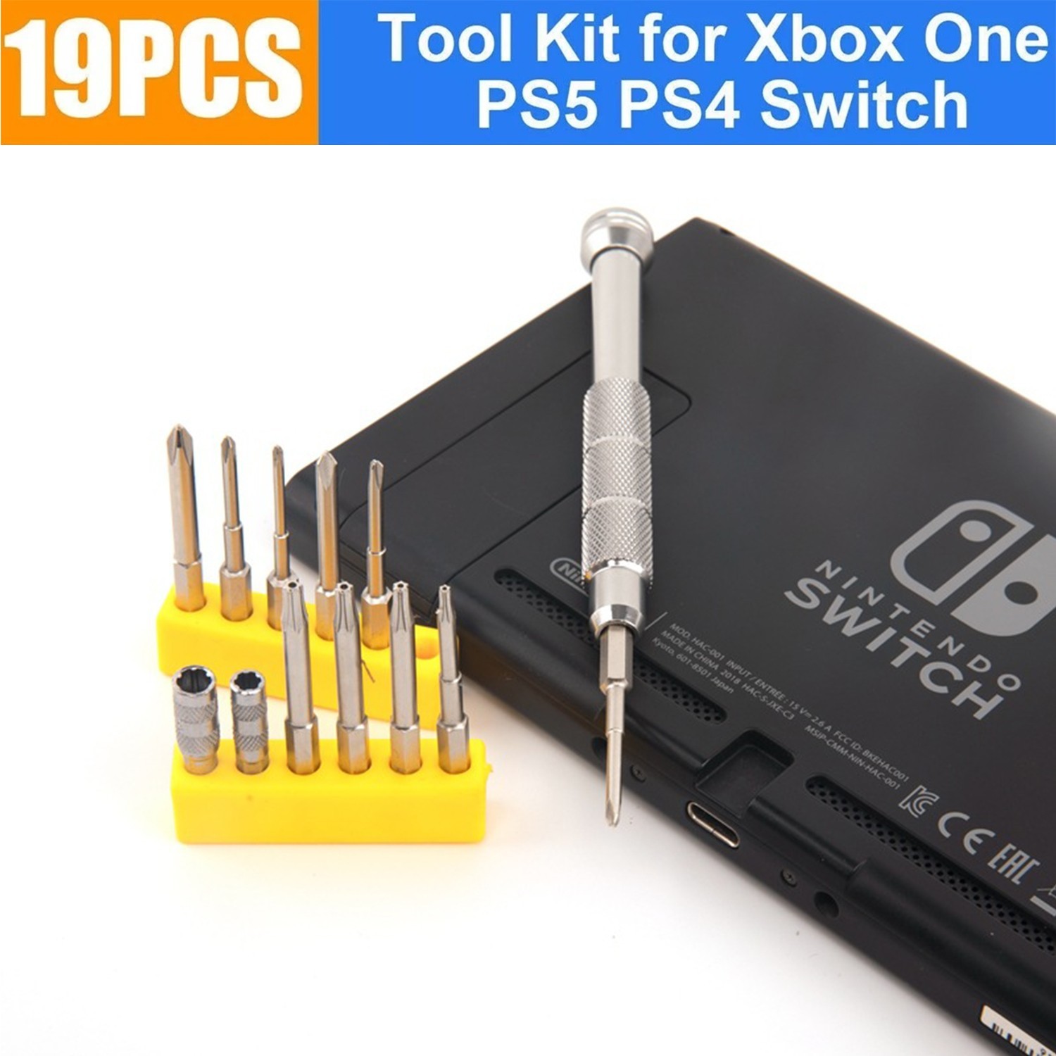 19pc Console Repair Tool Kit Screwdriver Set for PS5 Xbox Series X/S PS4 Switch