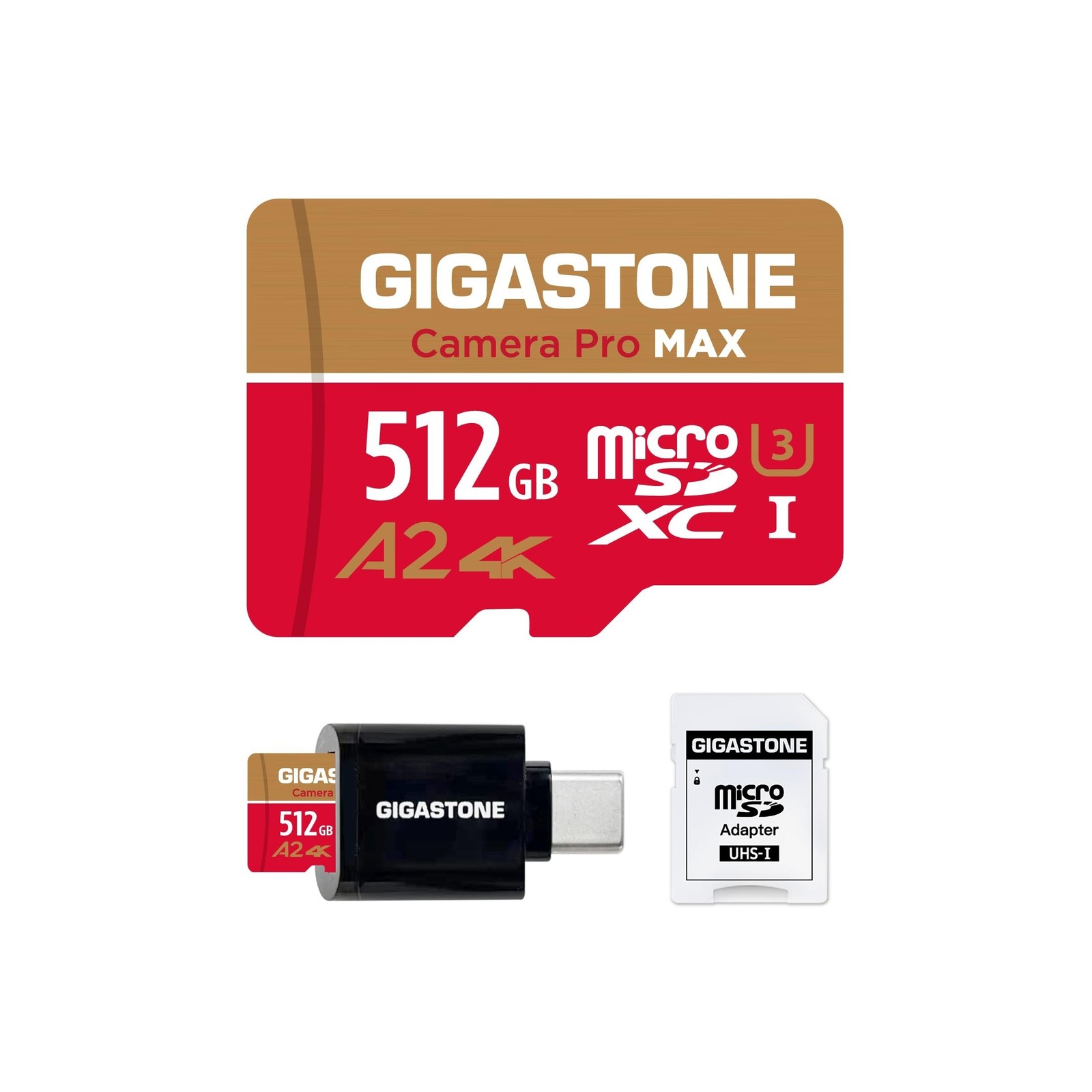【5-Years Data Recovery】 GIGASTONE 512GB Micro SD Card with USB 3.2