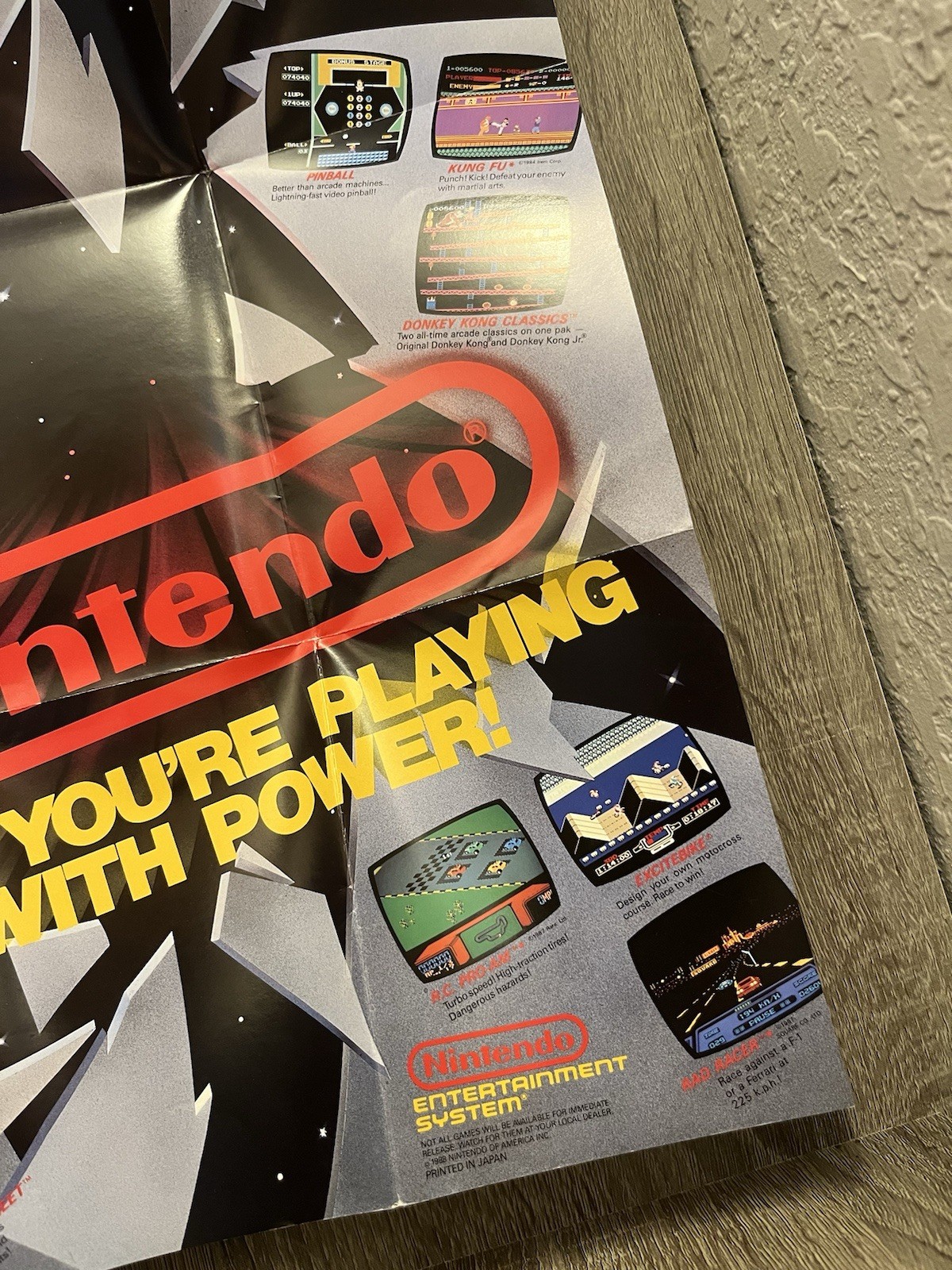 Vintage Nintendo NES ‘ Now Your Playing With Power ‘ Fold Out Poster Insert 1988