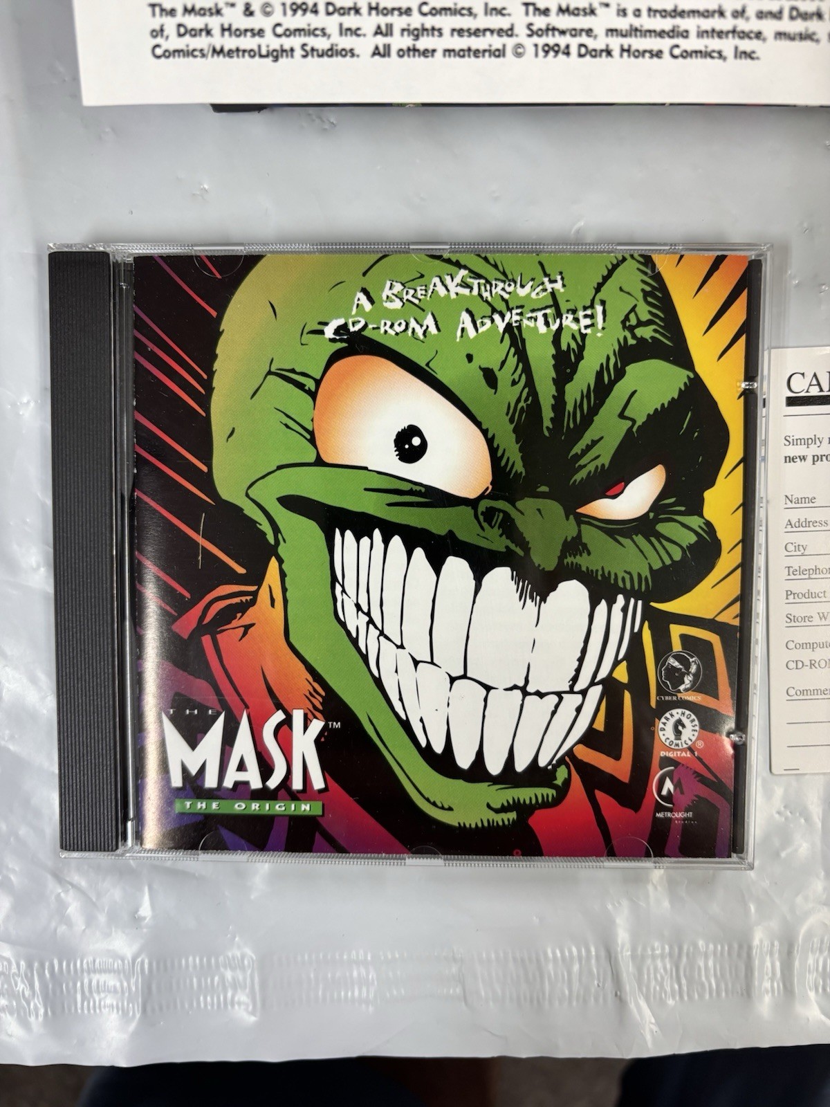 Mask (Windows/Mac, 1994) Dark Horse Comics Video Game CPU The Origin Rare HTF