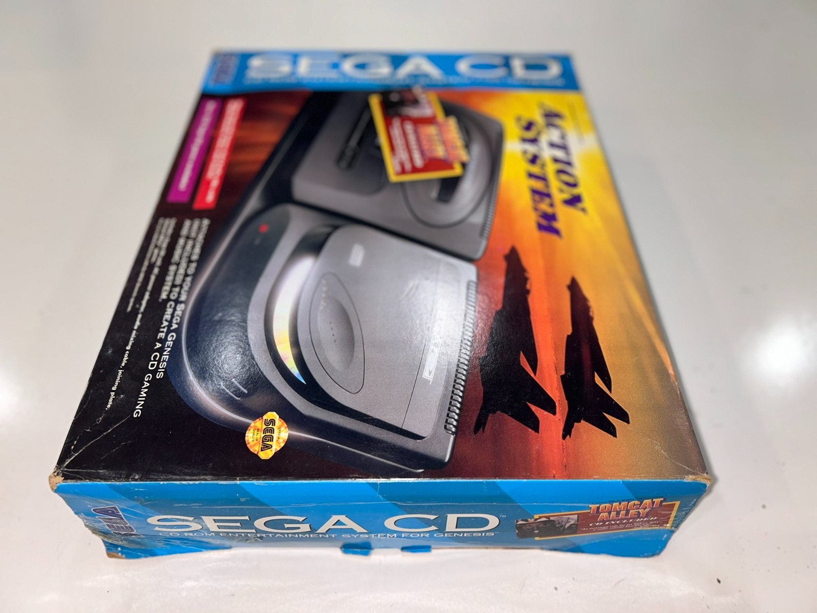 Sega CD Action System CIB 100% Complete in Box with Tomcat Alley Excellent #1