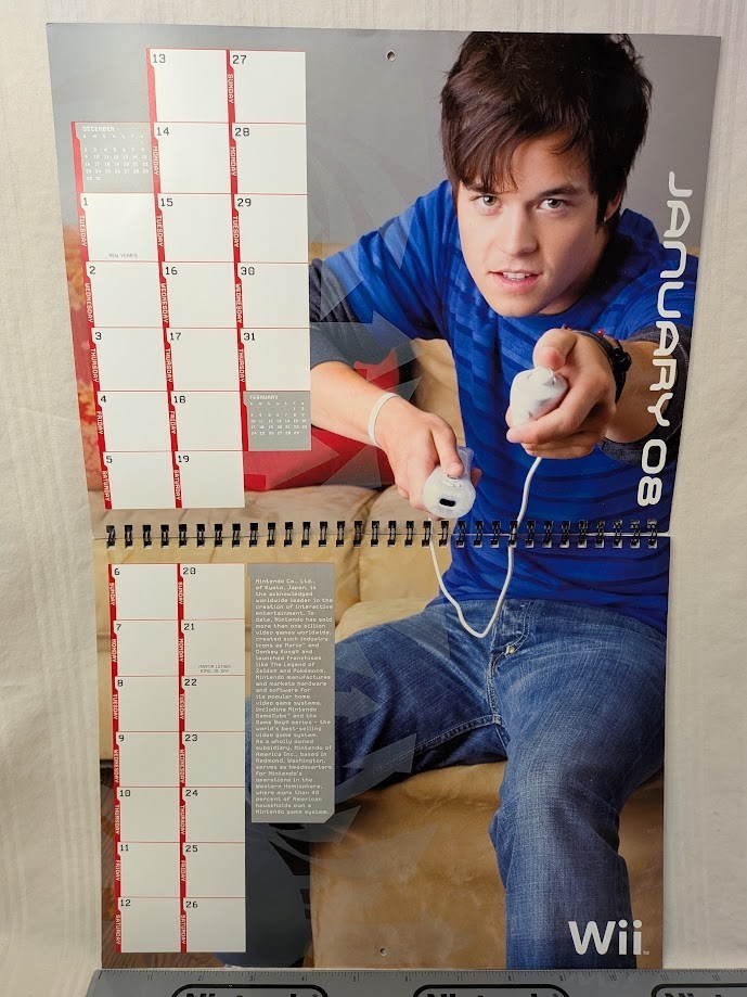 Rare Official 2008 Nintendo Promotional Calendar – Wii and DS