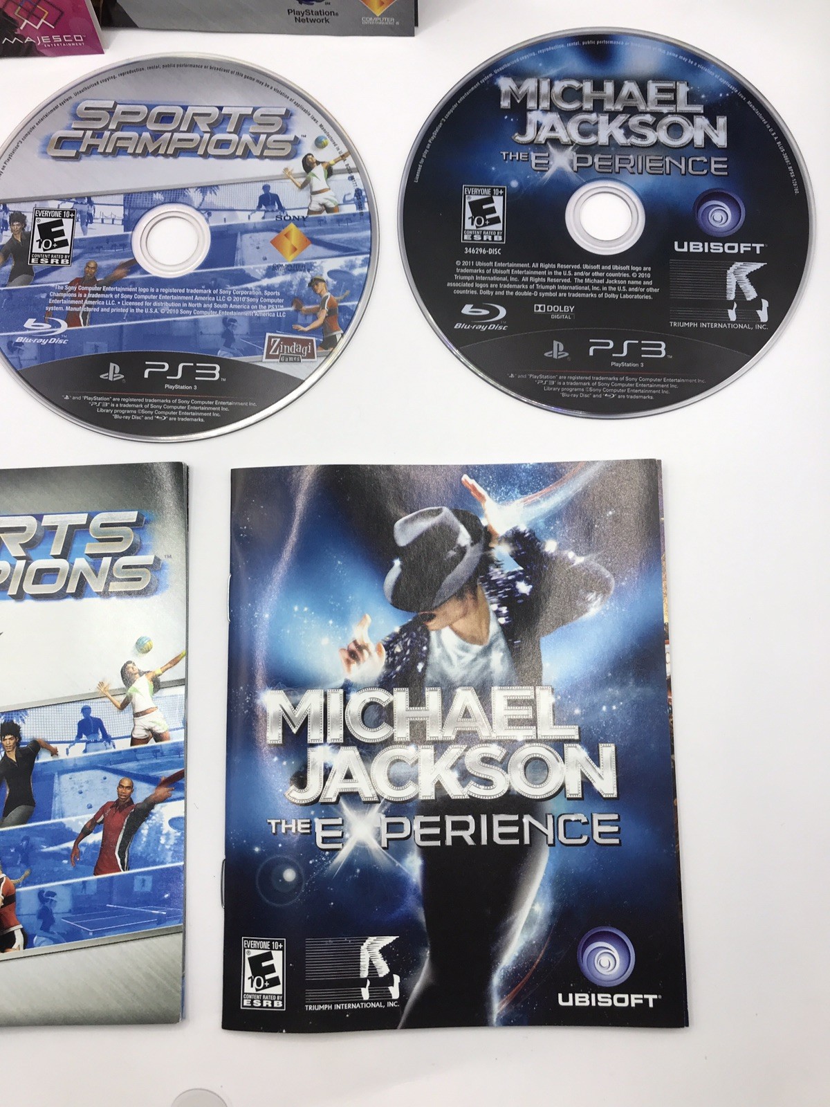Lot Of 3 Ps3 Games NO CASES,Michael Jackson Ps3, Zumba Ps3, Sports Champions Ps3