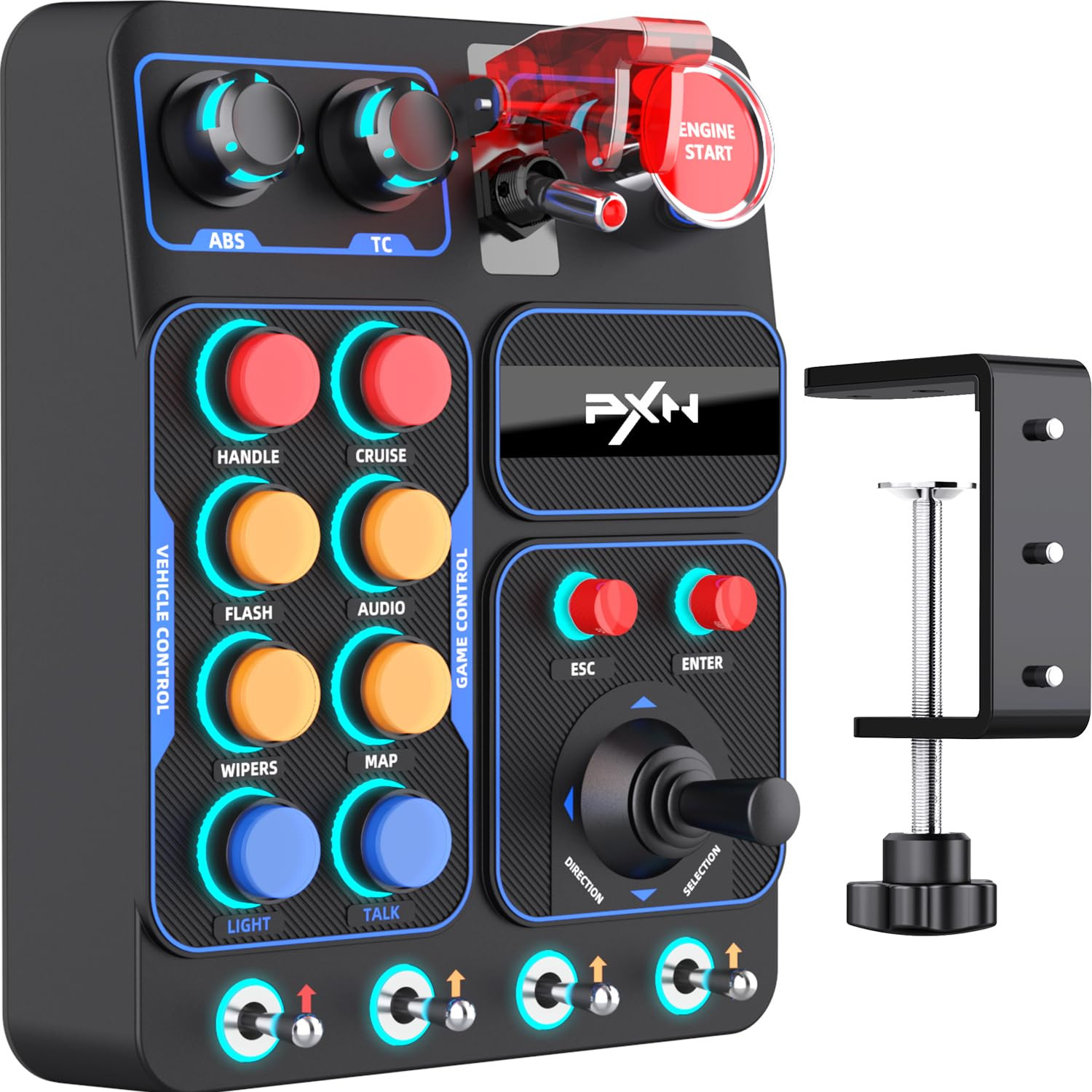 CB1 Gaming Button Box – Sim Drive Control with 19 Buttons (9 Types), 30 Programm