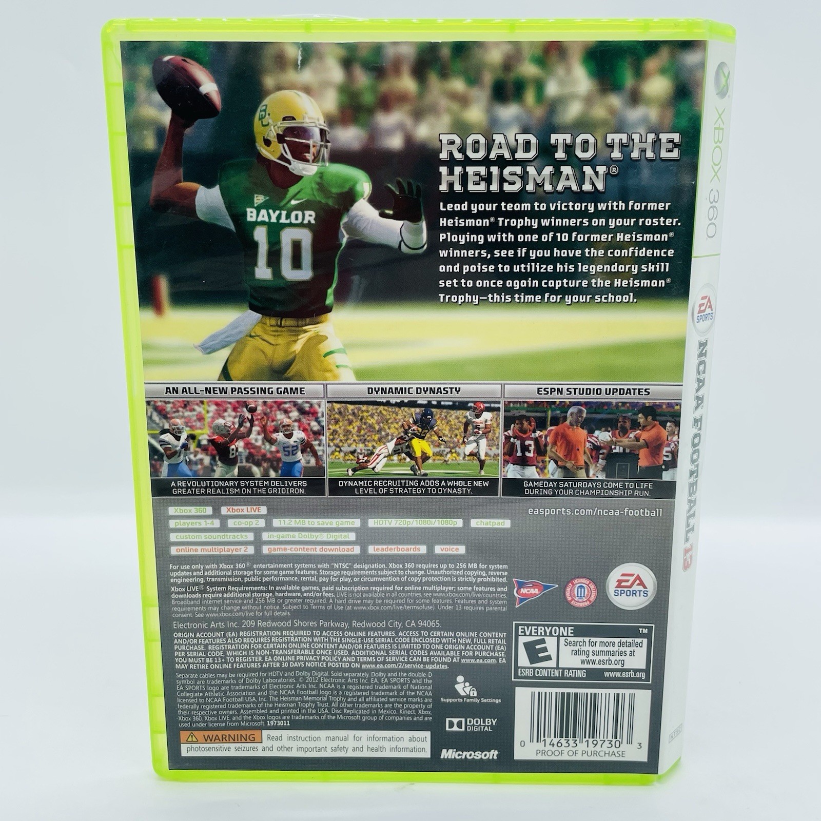 NCAA Football 13 (Microsoft Xbox 360 2012) Complete w/ Manual & Insert TESTED