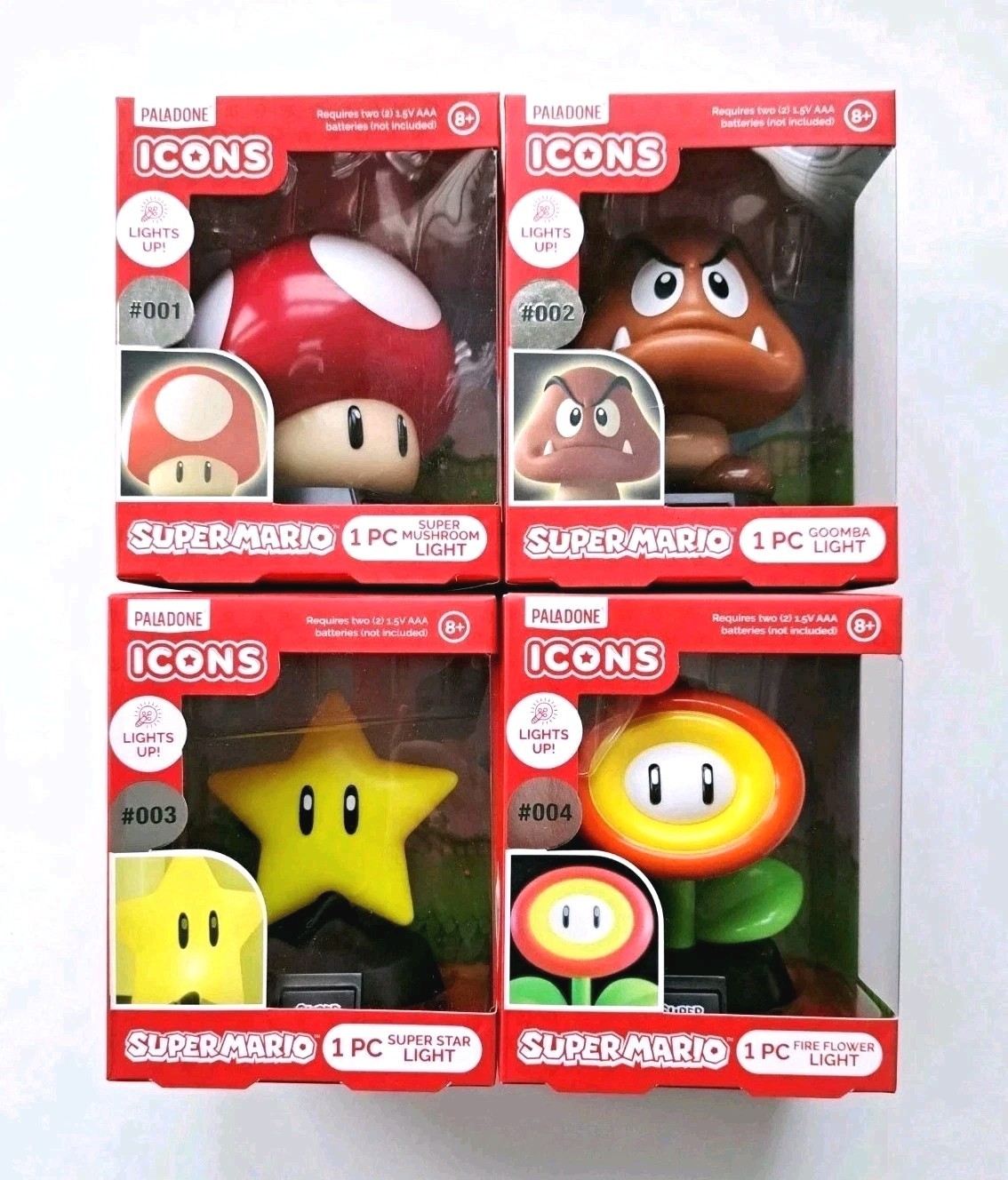 Paladone Icons: Super Nintendo Set Of 4 Super Mario lights Sealed NIB 2018 RARE*