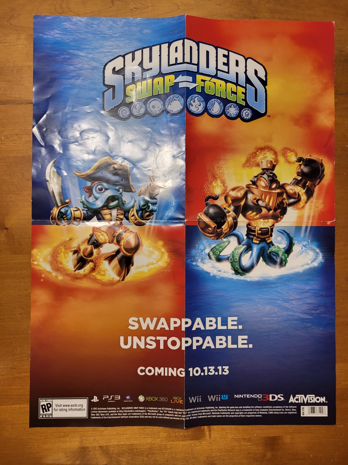 Activision Skylanders Swap Force Series 1 Sided Swappable Unstoppable Poster