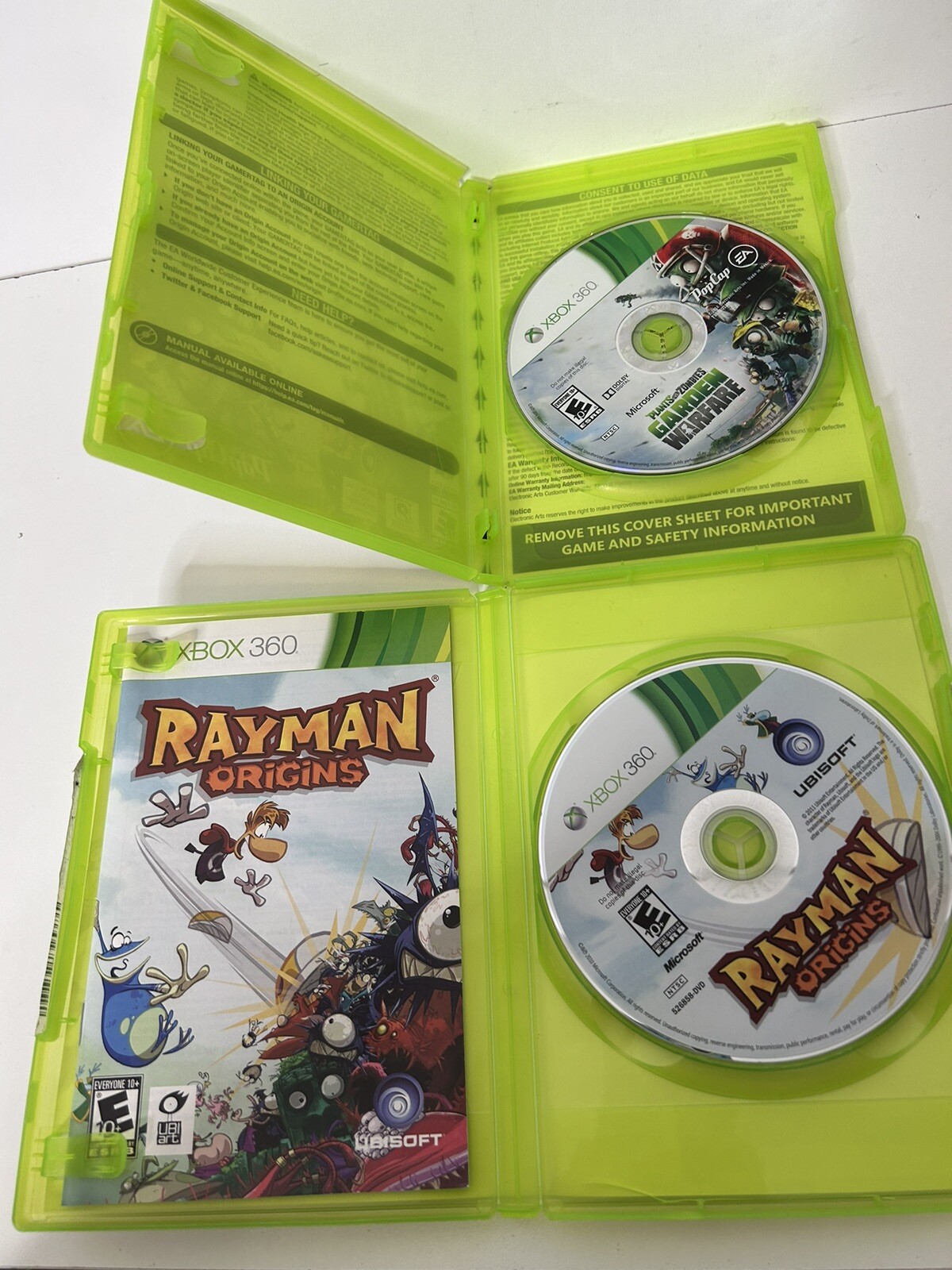 Xbox 360 Rayman Origins PVZ Plants vs Zombies Garden Warfare Lot