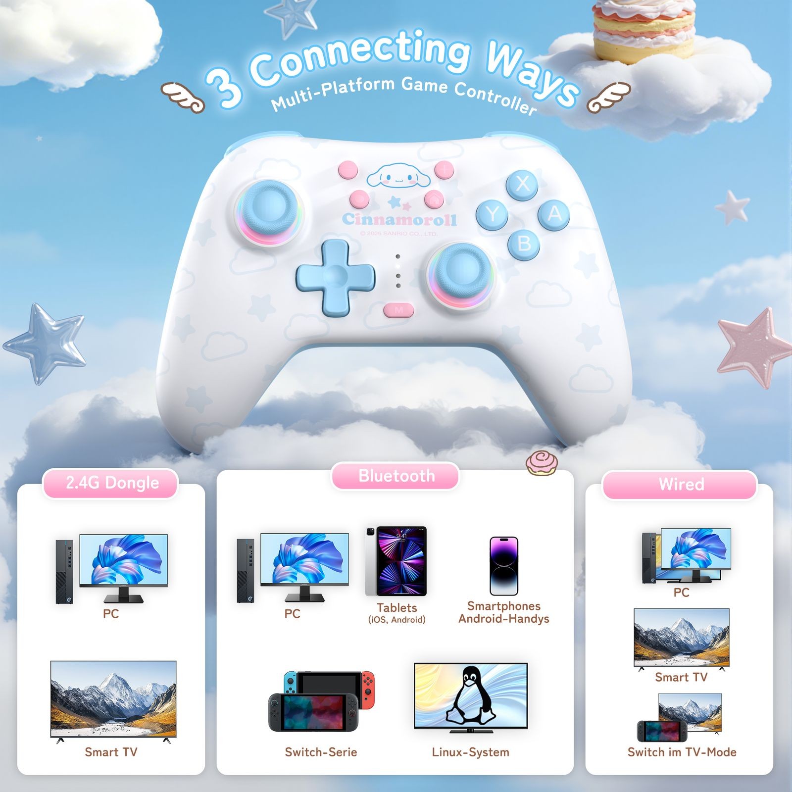 GeekShare Switch Wireless Controller Bluetooth Gamepad for PC/Switch/iOS/Android