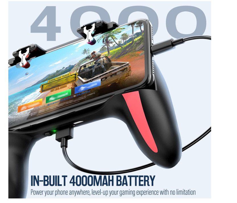 Mobile Game Controller with 4000mAh Power Bank Cooling Fan L1R1 Triggers