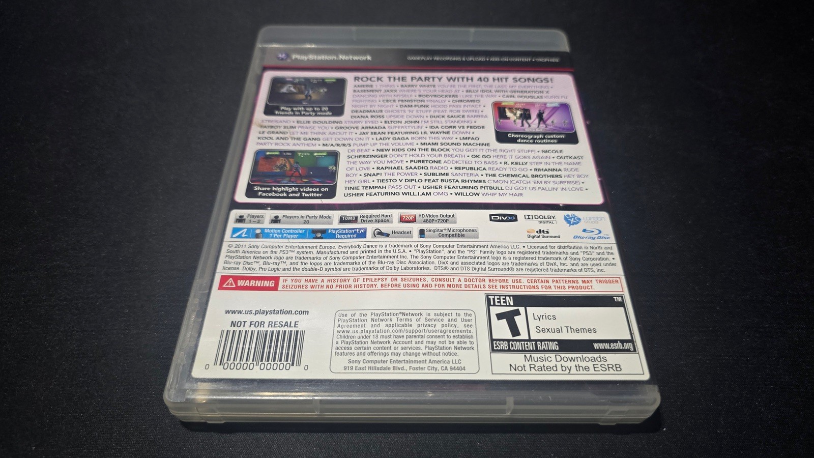 Everybody Dance NFR Sony Playstation 3 PS3 LN perfect condition COMPLETE!